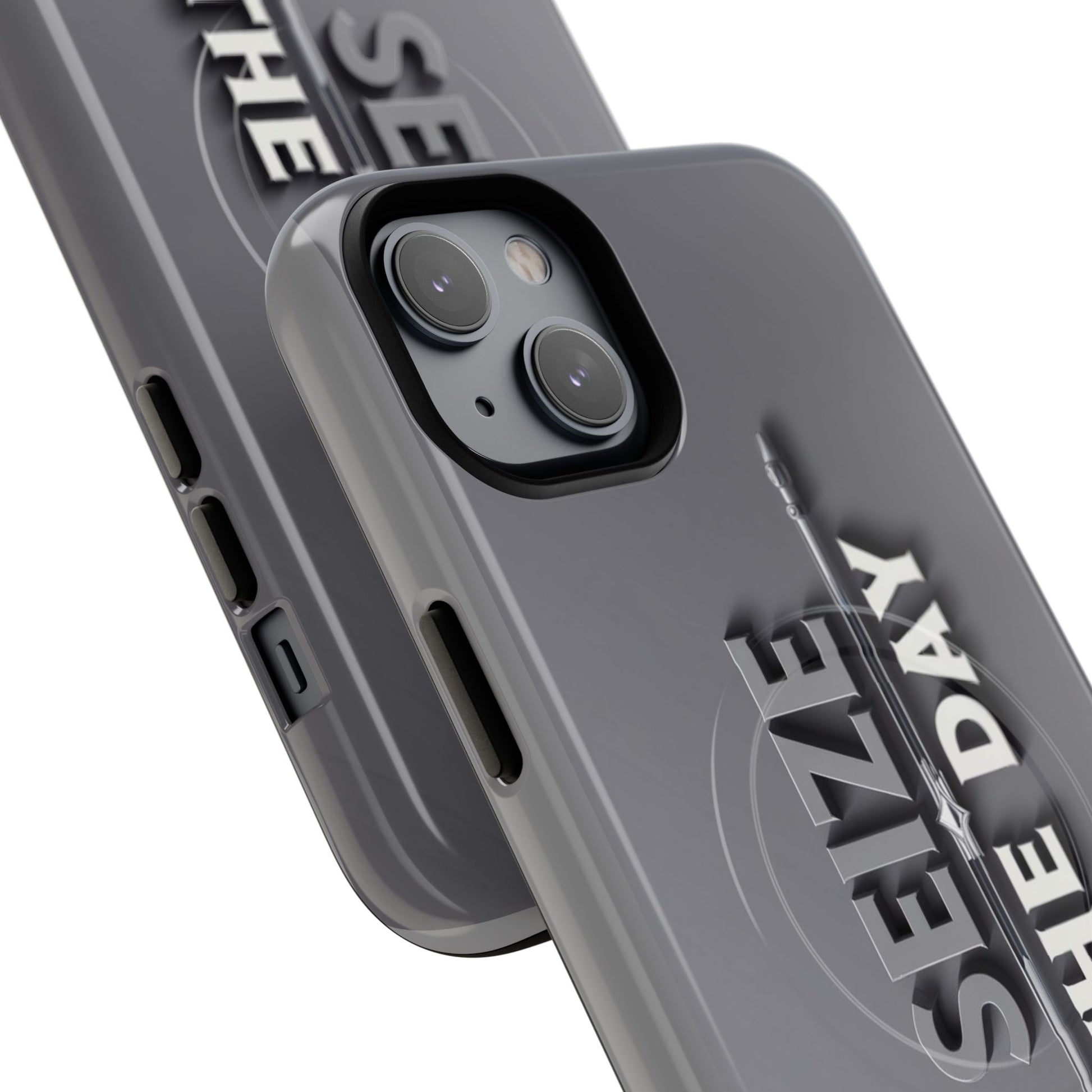 Tough Magnetic Phone Case, Seize the Day, Inspirational Gift, Smartphone Protection, Modern Design, Unique Accessory