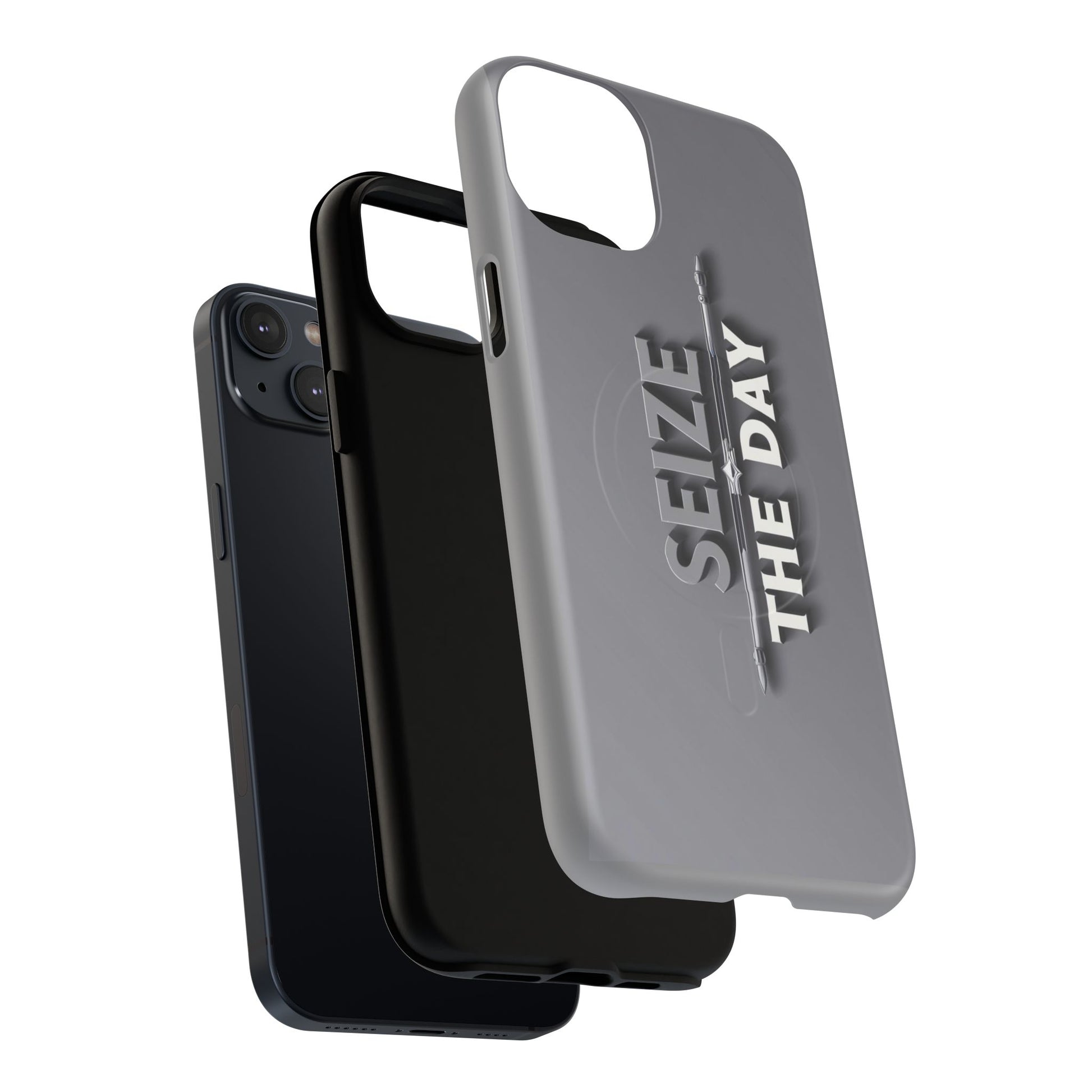 Tough Magnetic Phone Case, Seize the Day, Inspirational Gift, Smartphone Protection, Modern Design, Unique Accessory