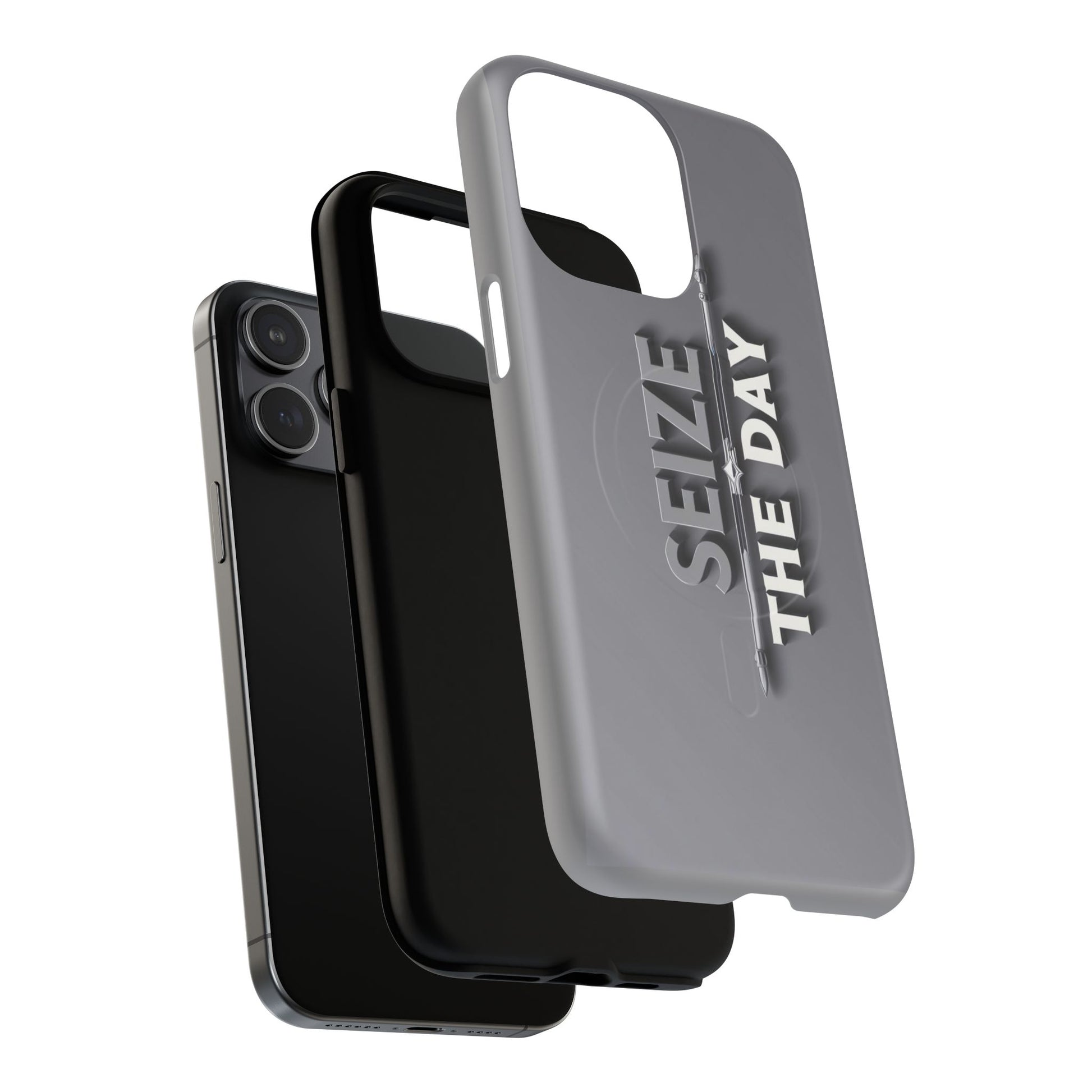 Tough Magnetic Phone Case, Seize the Day, Inspirational Gift, Smartphone Protection, Modern Design, Unique Accessory