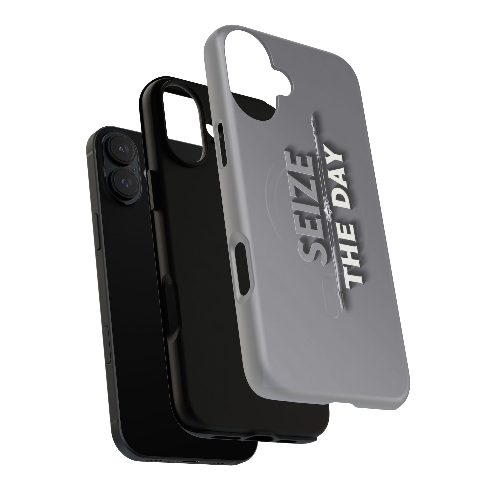 Tough Magnetic Phone Case, Seize the Day, Inspirational Gift, Smartphone Protection, Modern Design, Unique Accessory