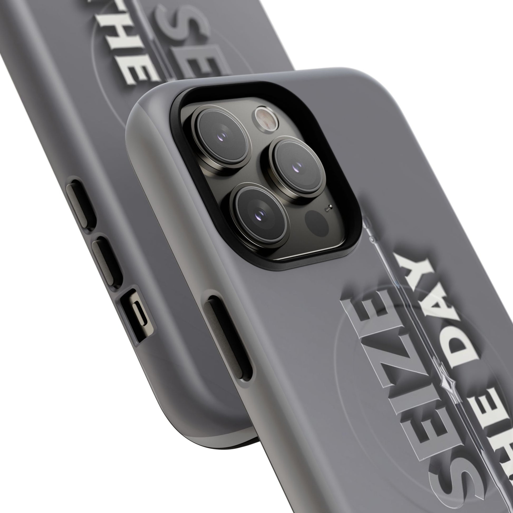Tough Magnetic Phone Case, Seize the Day, Inspirational Gift, Smartphone Protection, Modern Design, Unique Accessory