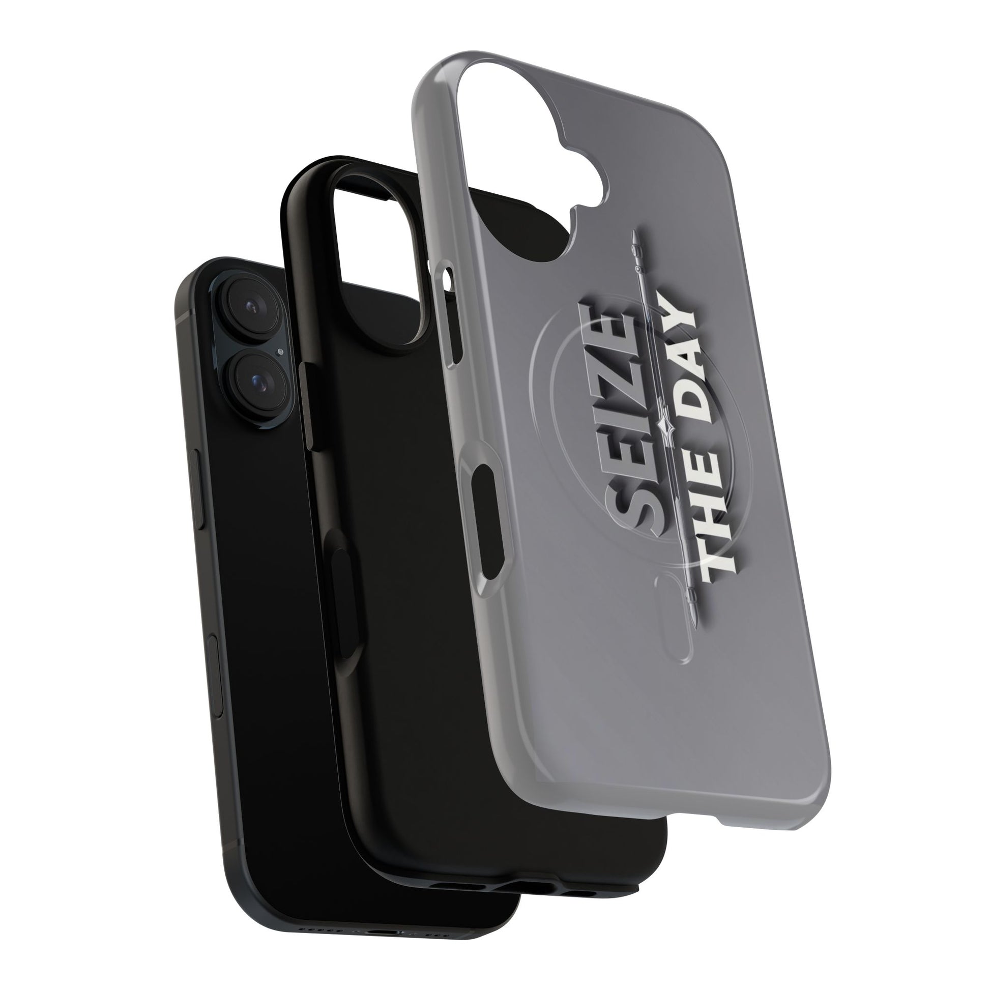 Tough Magnetic Phone Case, Seize the Day, Inspirational Gift, Smartphone Protection, Modern Design, Unique Accessory