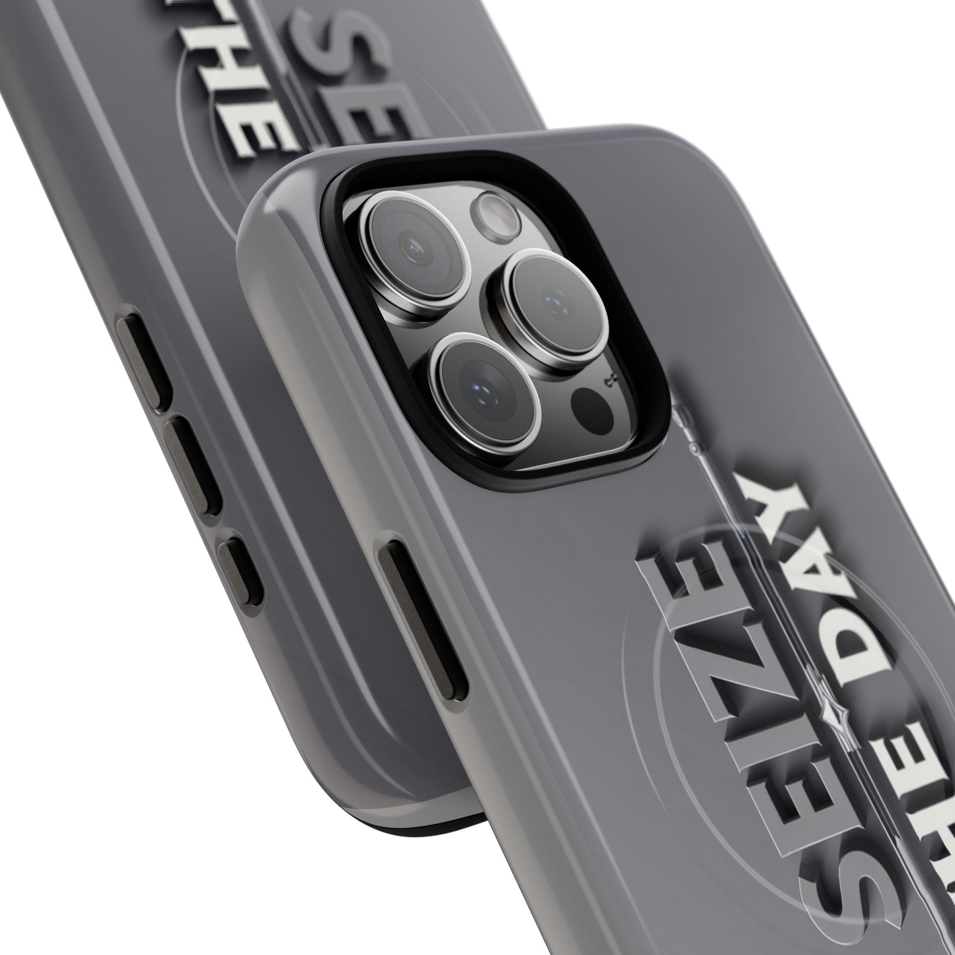 Tough Magnetic Phone Case, Seize the Day, Inspirational Gift, Smartphone Protection, Modern Design, Unique Accessory