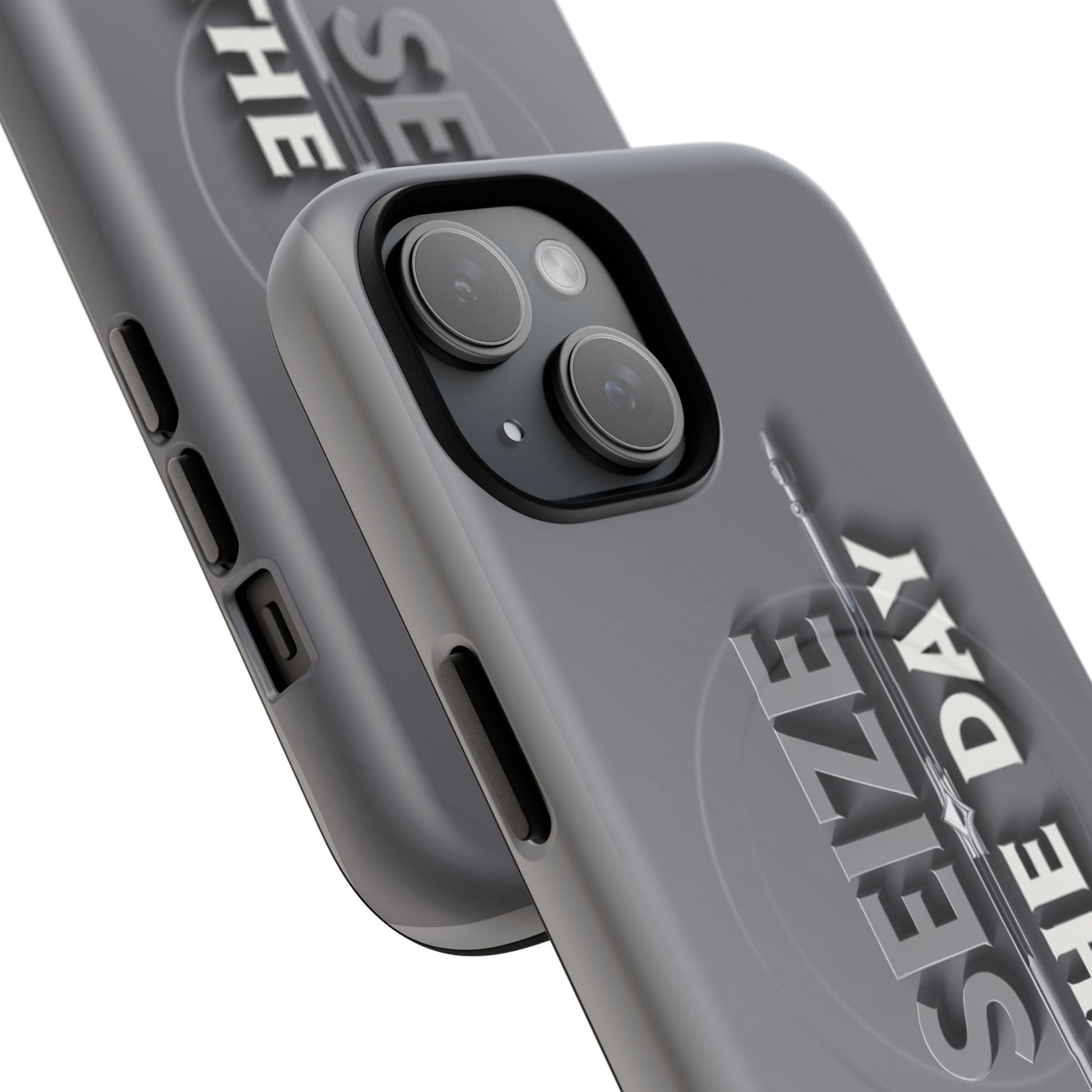 Tough Magnetic Phone Case, Seize the Day, Inspirational Gift, Smartphone Protection, Modern Design, Unique Accessory
