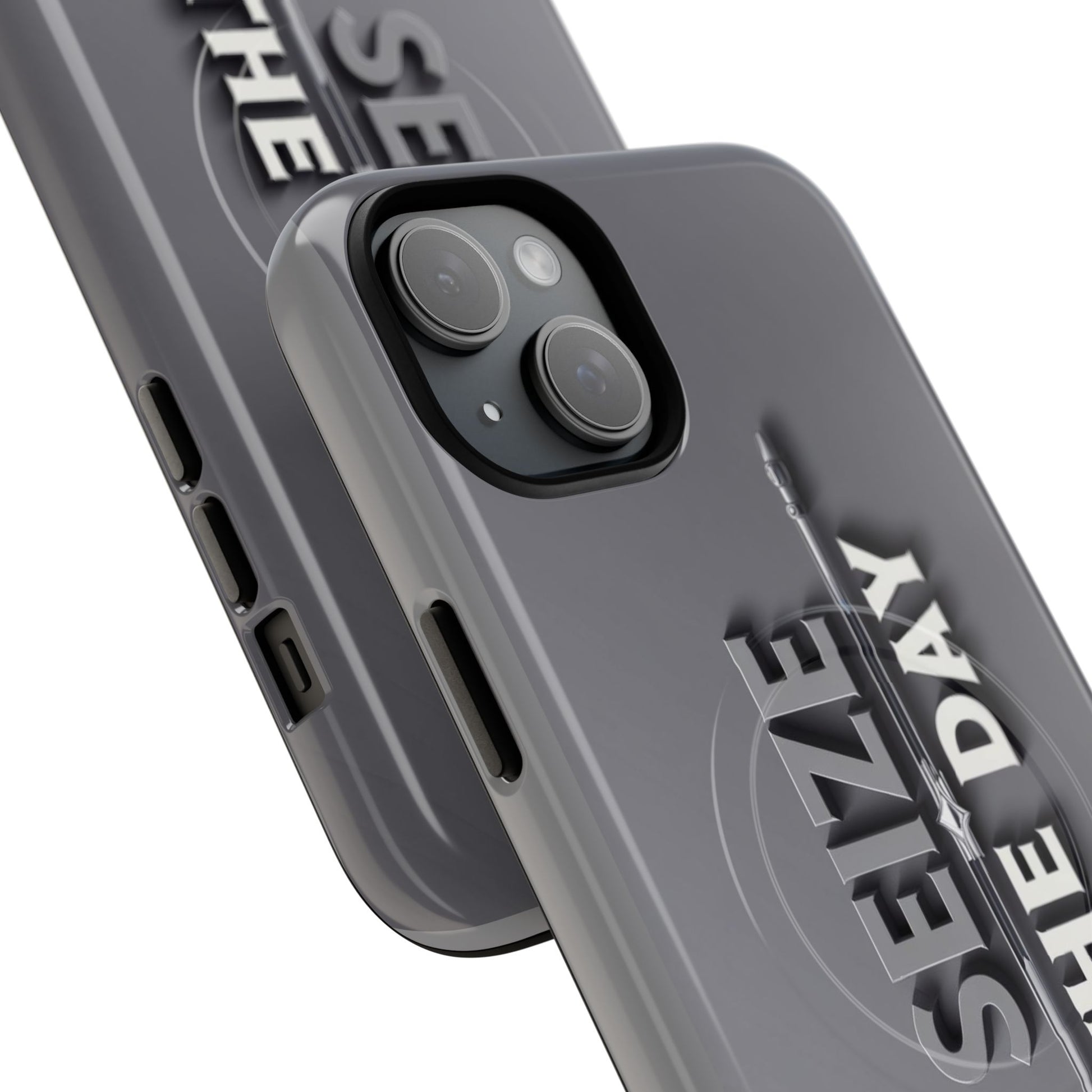 Tough Magnetic Phone Case, Seize the Day, Inspirational Gift, Smartphone Protection, Modern Design, Unique Accessory