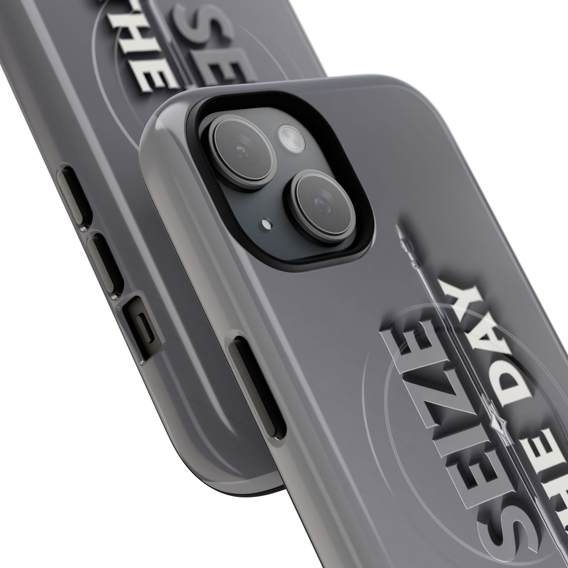 Tough Magnetic Phone Case, Seize the Day, Inspirational Gift, Smartphone Protection, Modern Design, Unique Accessory