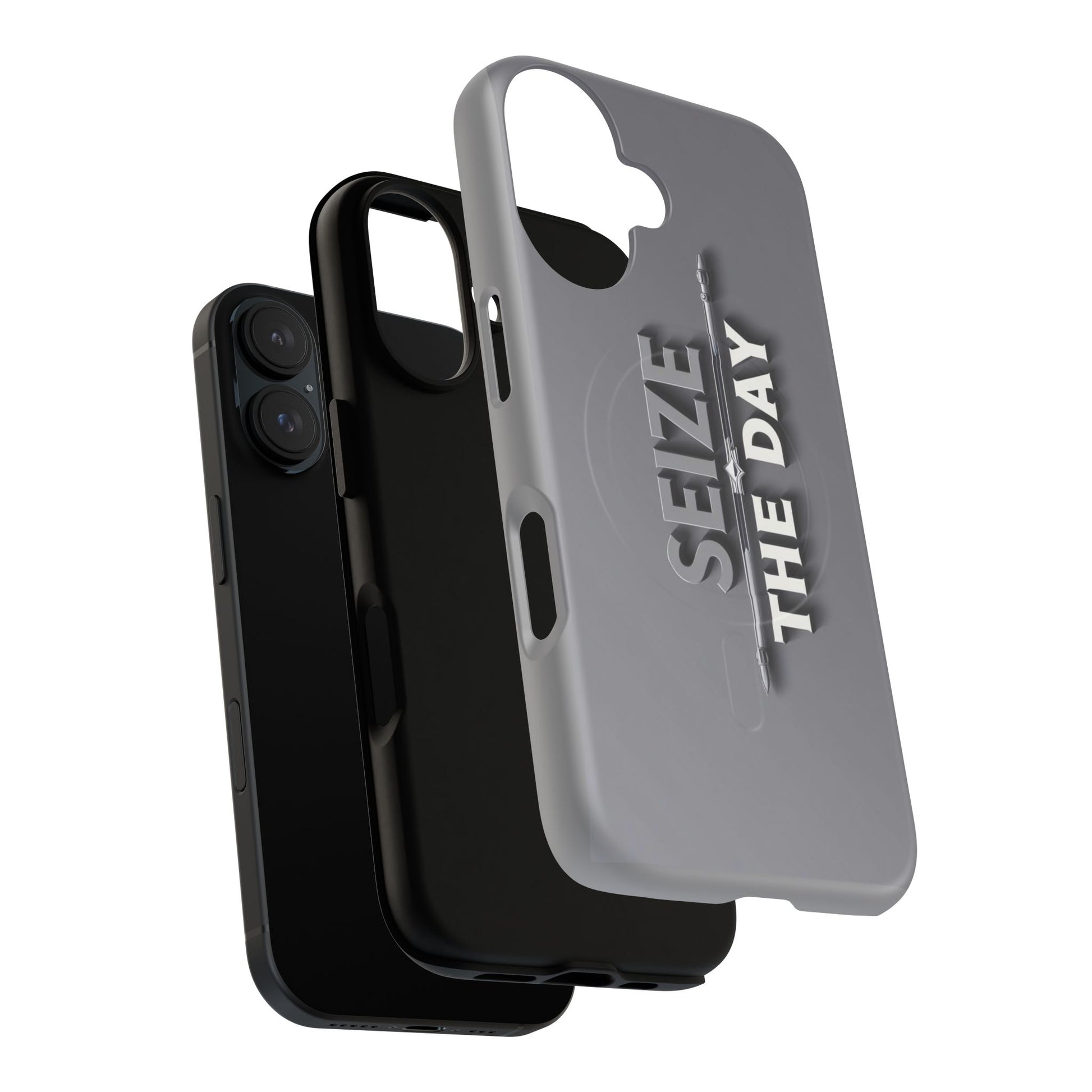 Tough Magnetic Phone Case, Seize the Day, Inspirational Gift, Smartphone Protection, Modern Design, Unique Accessory