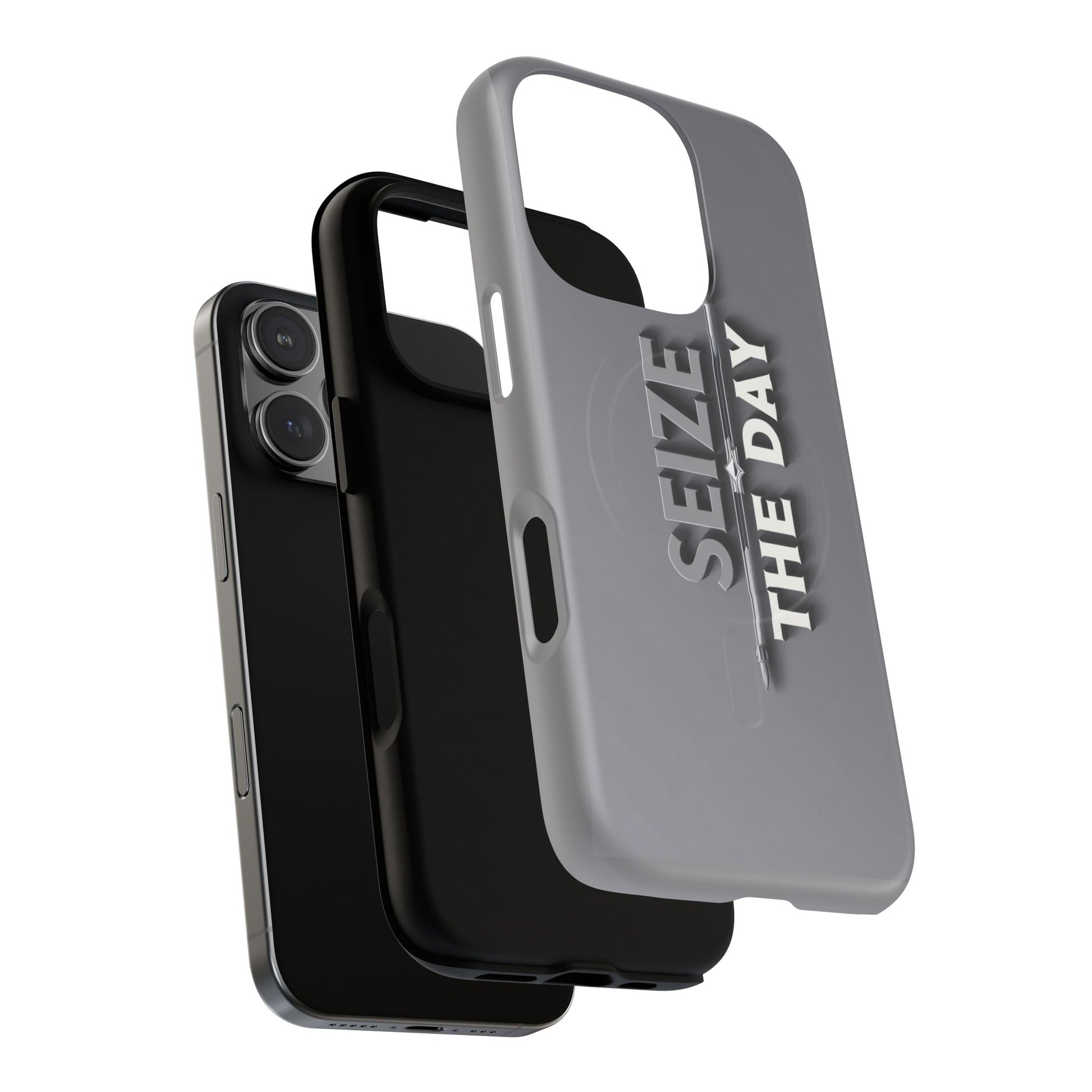 Tough Magnetic Phone Case, Seize the Day, Inspirational Gift, Smartphone Protection, Modern Design, Unique Accessory