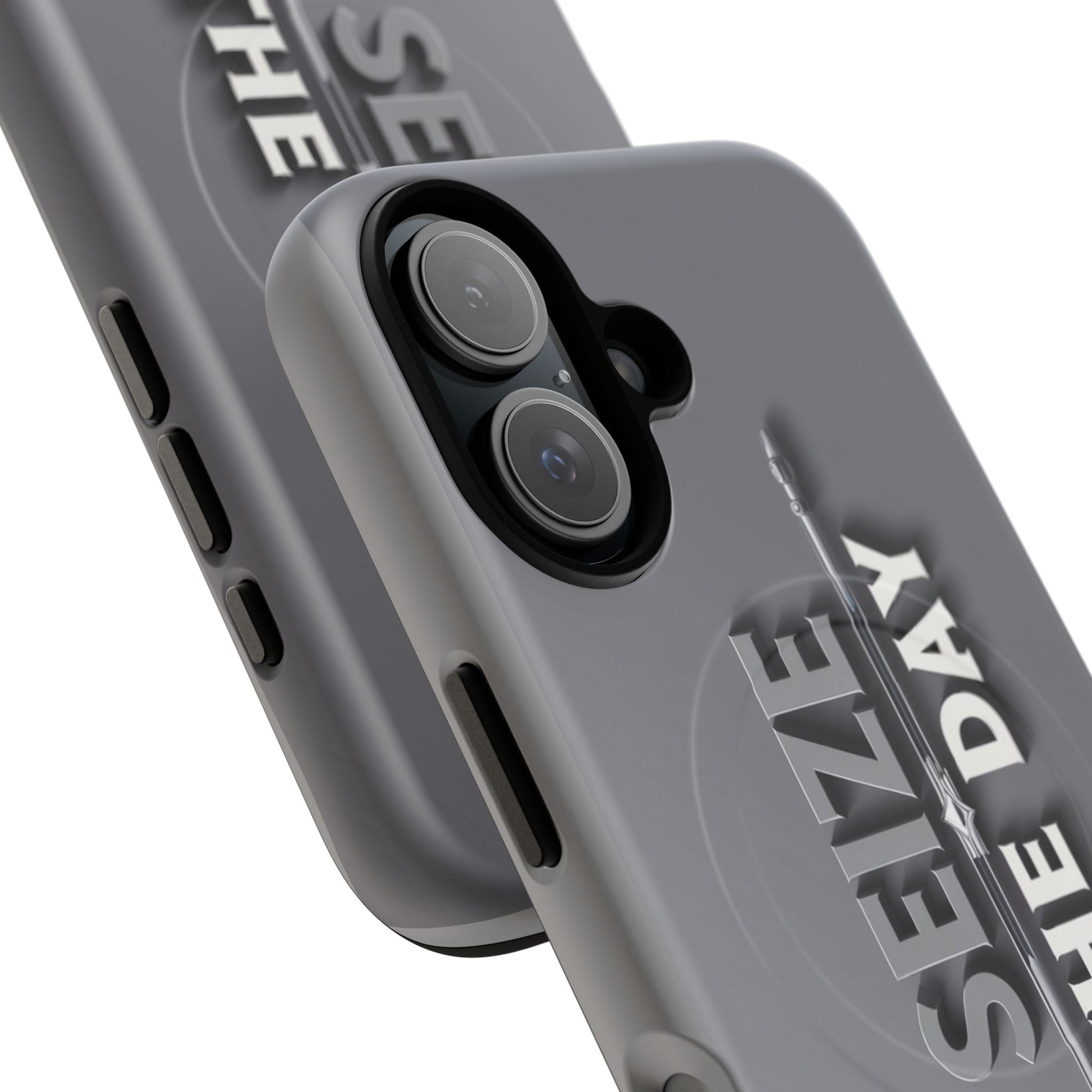 Tough Magnetic Phone Case, Seize the Day, Inspirational Gift, Smartphone Protection, Modern Design, Unique Accessory
