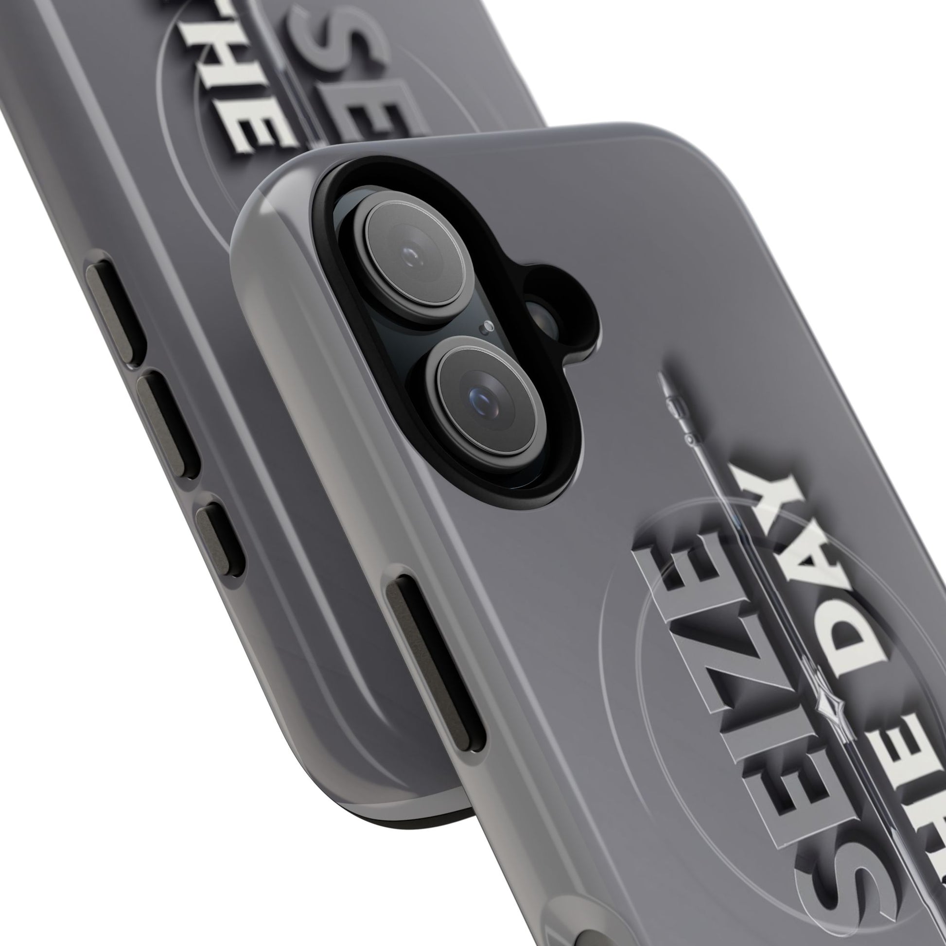 Tough Magnetic Phone Case, Seize the Day, Inspirational Gift, Smartphone Protection, Modern Design, Unique Accessory