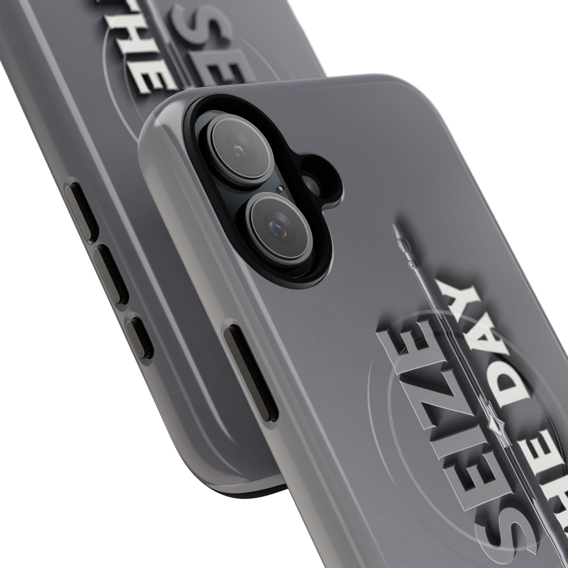 Tough Magnetic Phone Case, Seize the Day, Inspirational Gift, Smartphone Protection, Modern Design, Unique Accessory