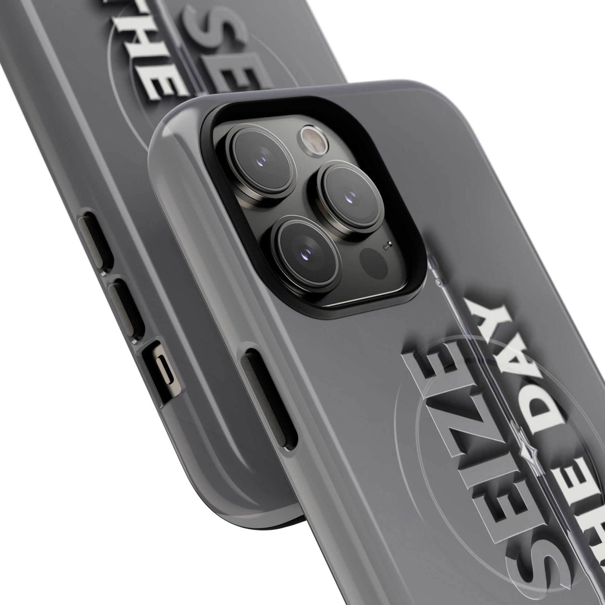 Tough Magnetic Phone Case, Seize the Day, Inspirational Gift, Smartphone Protection, Modern Design, Unique Accessory