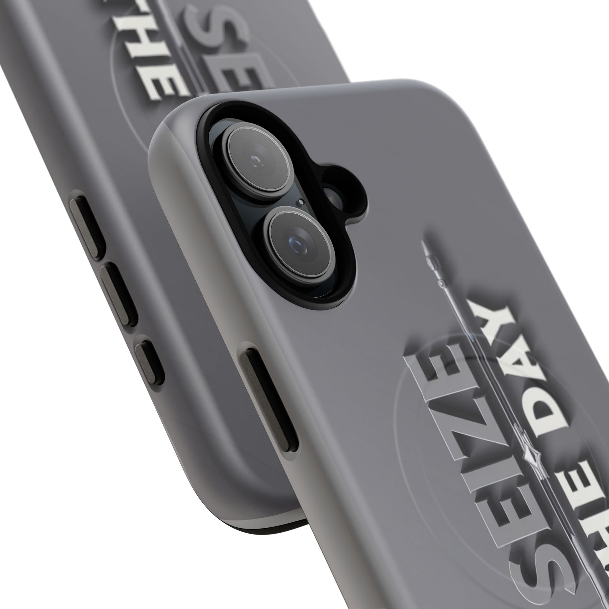 Tough Magnetic Phone Case, Seize the Day, Inspirational Gift, Smartphone Protection, Modern Design, Unique Accessory