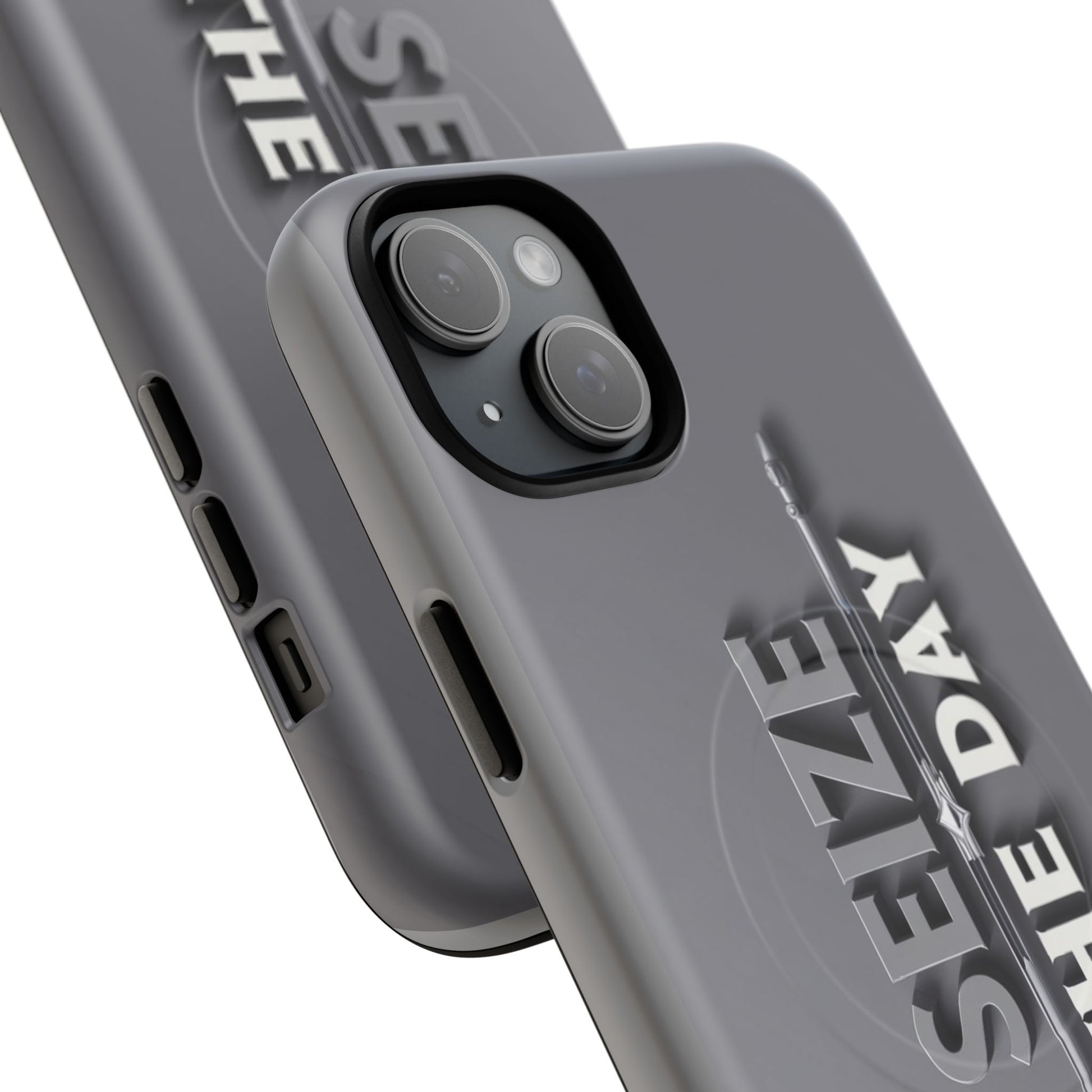 Tough Magnetic Phone Case, Seize the Day, Inspirational Gift, Smartphone Protection, Modern Design, Unique Accessory