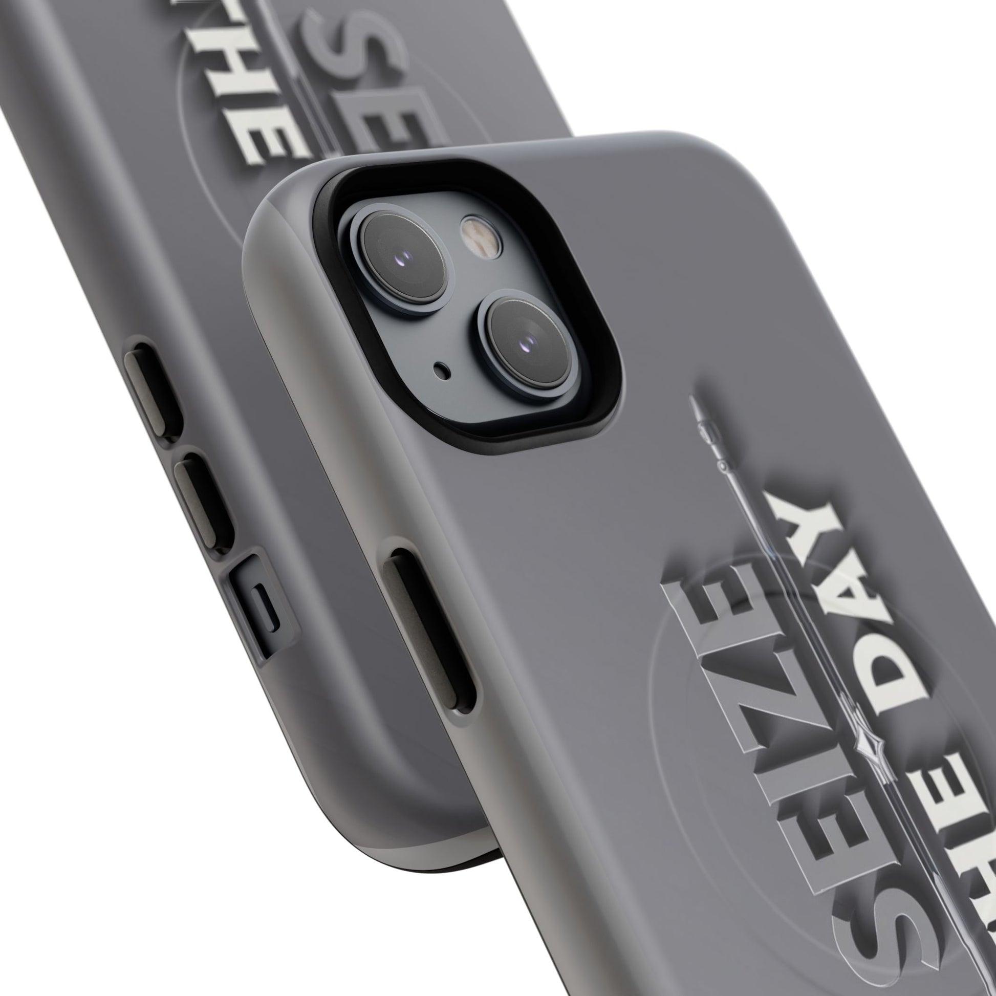 Tough Magnetic Phone Case, Seize the Day, Inspirational Gift, Smartphone Protection, Modern Design, Unique Accessory