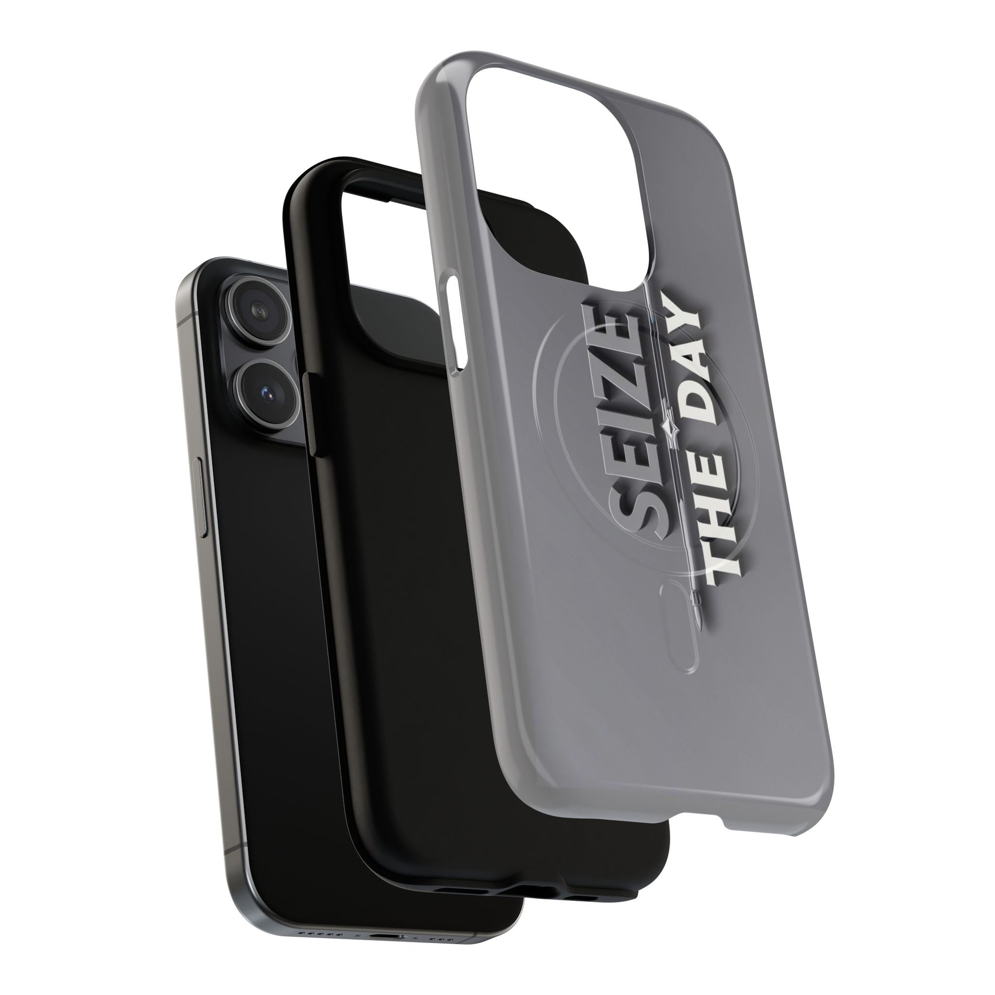 Tough Magnetic Phone Case, Seize the Day, Inspirational Gift, Smartphone Protection, Modern Design, Unique Accessory