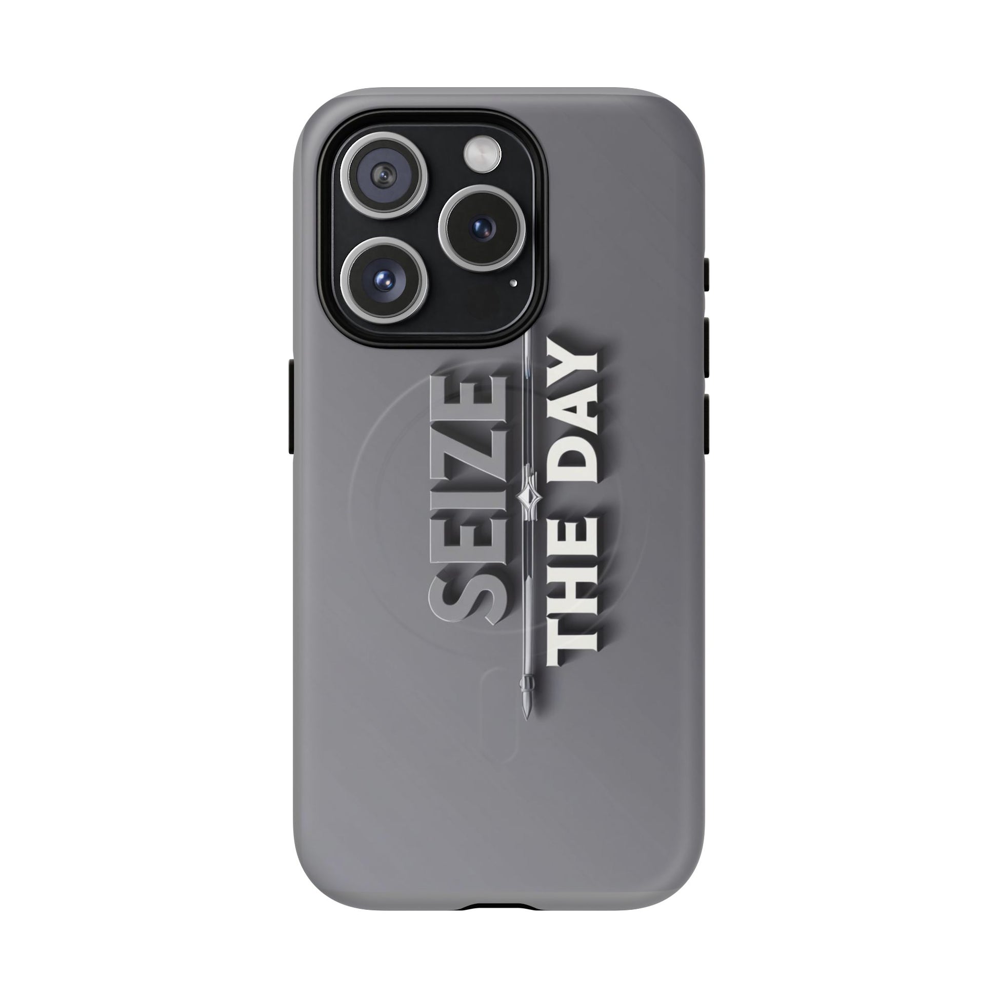 Tough Magnetic Phone Case, Seize the Day, Inspirational Gift, Smartphone Protection, Modern Design, Unique Accessory