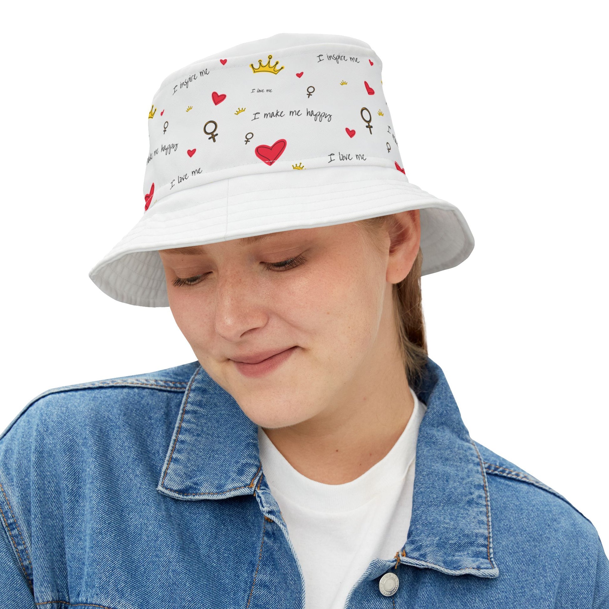 Charming Bucket Hat - I Make Me Happy, Cute Summer Accessory, Unisex Gift, Fun Fashion, Outdoor Style