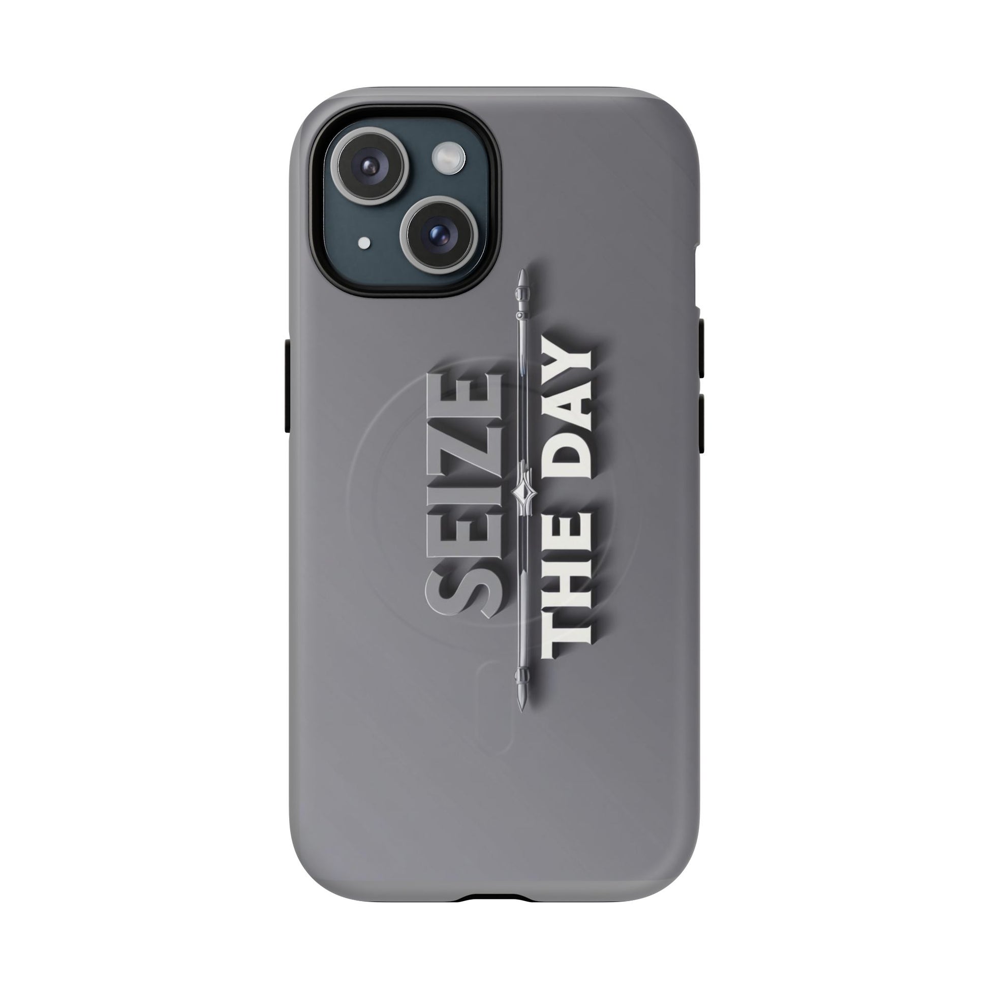 Tough Magnetic Phone Case, Seize the Day, Inspirational Gift, Smartphone Protection, Modern Design, Unique Accessory