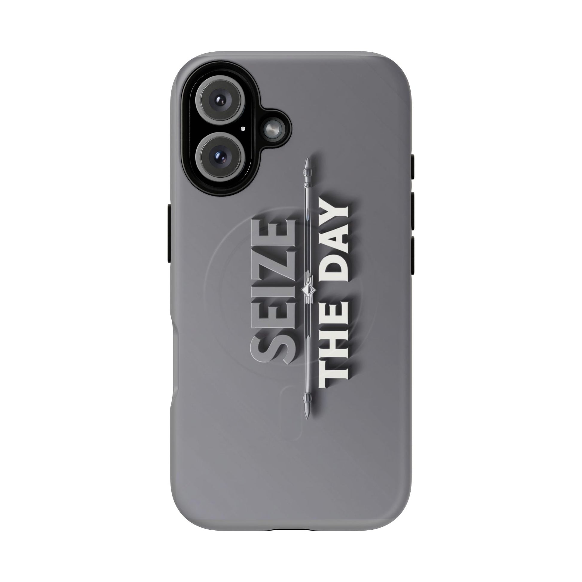 Tough Magnetic Phone Case, Seize the Day, Inspirational Gift, Smartphone Protection, Modern Design, Unique Accessory