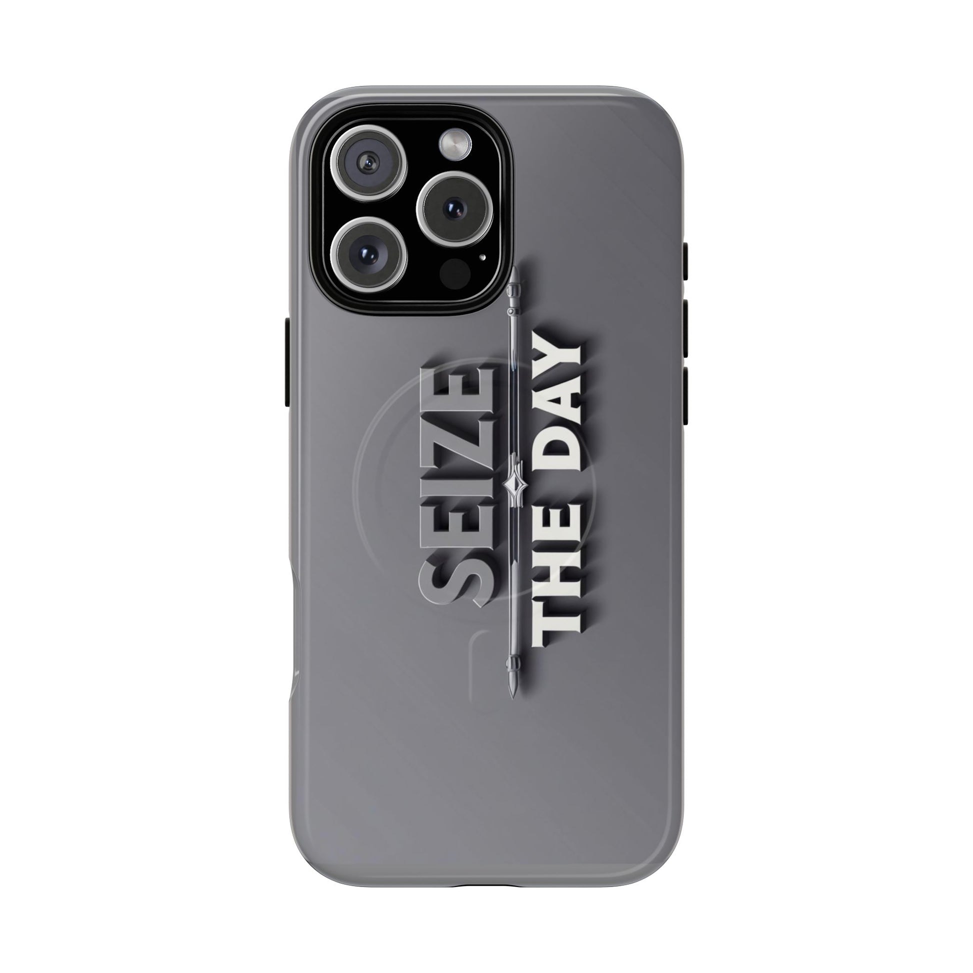 Tough Magnetic Phone Case, Seize the Day, Inspirational Gift, Smartphone Protection, Modern Design, Unique Accessory