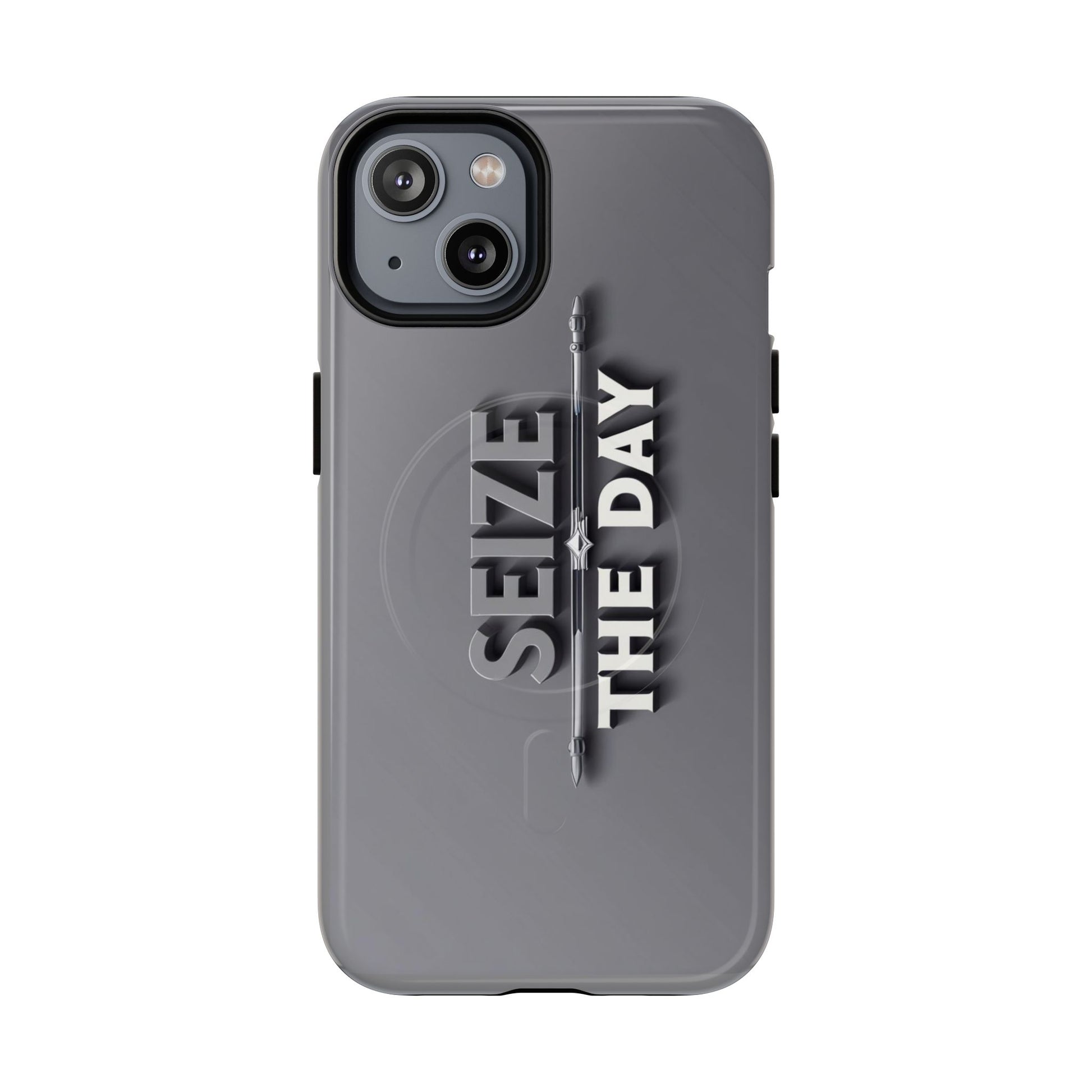 Tough Magnetic Phone Case, Seize the Day, Inspirational Gift, Smartphone Protection, Modern Design, Unique Accessory