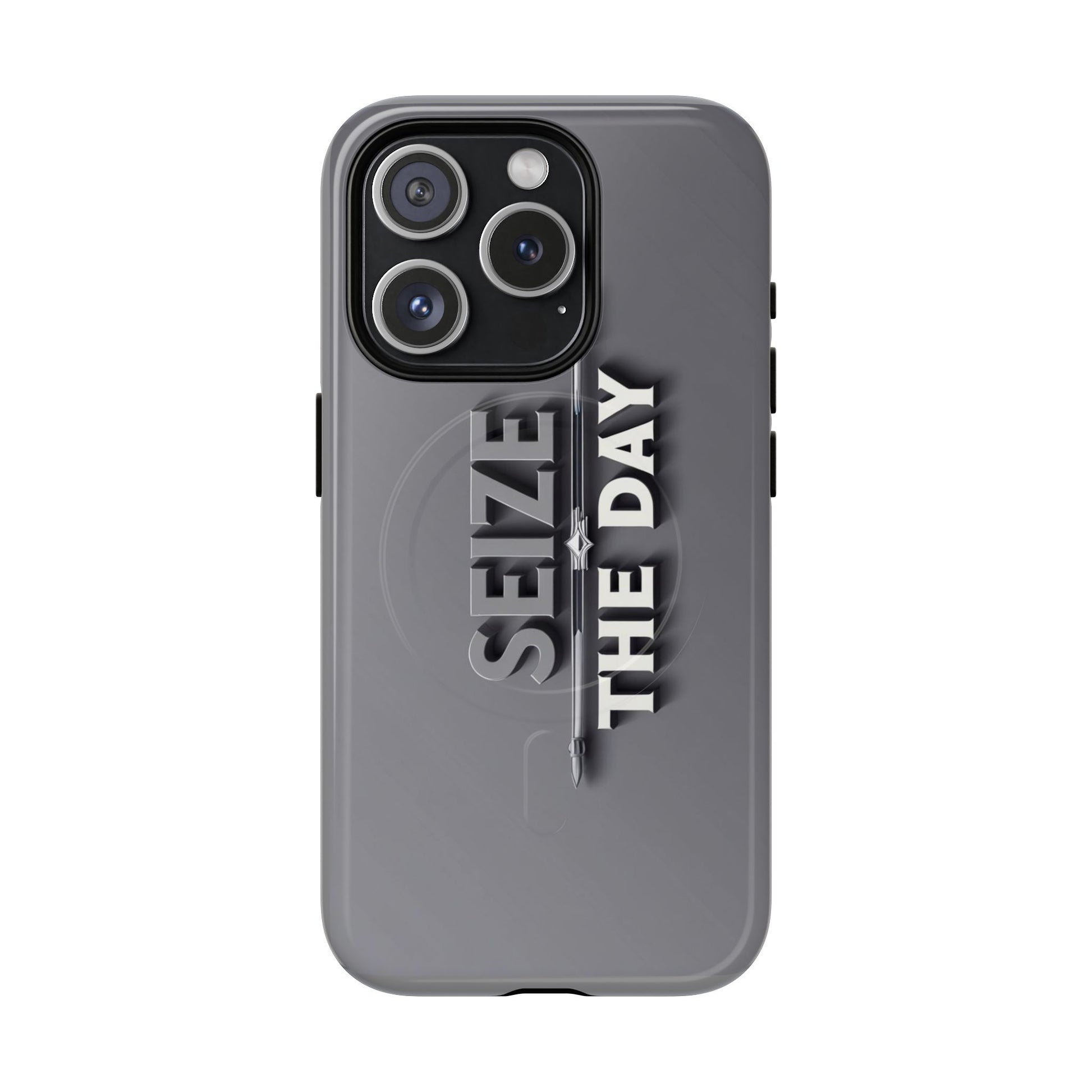 Tough Magnetic Phone Case, Seize the Day, Inspirational Gift, Smartphone Protection, Modern Design, Unique Accessory