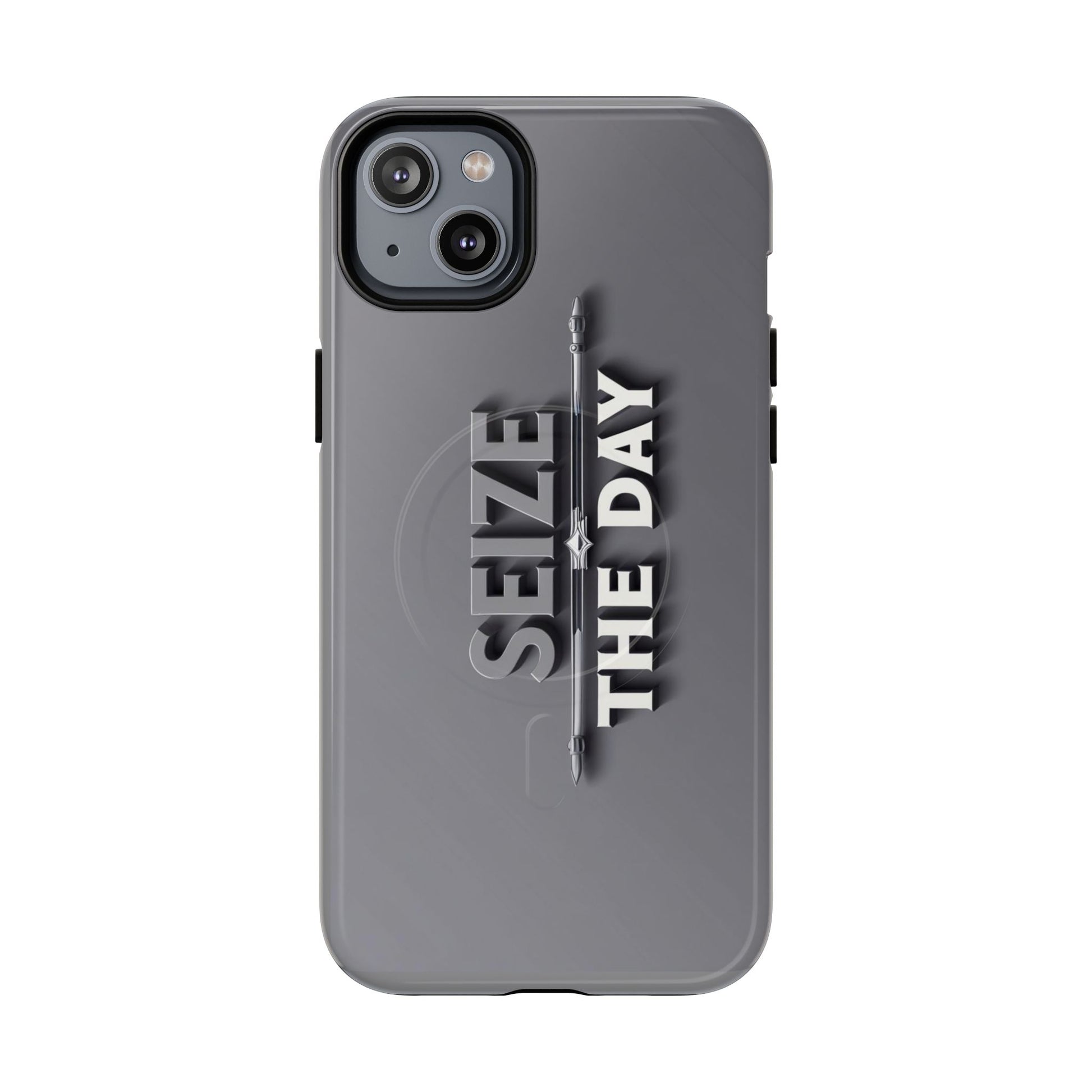 Tough Magnetic Phone Case, Seize the Day, Inspirational Gift, Smartphone Protection, Modern Design, Unique Accessory