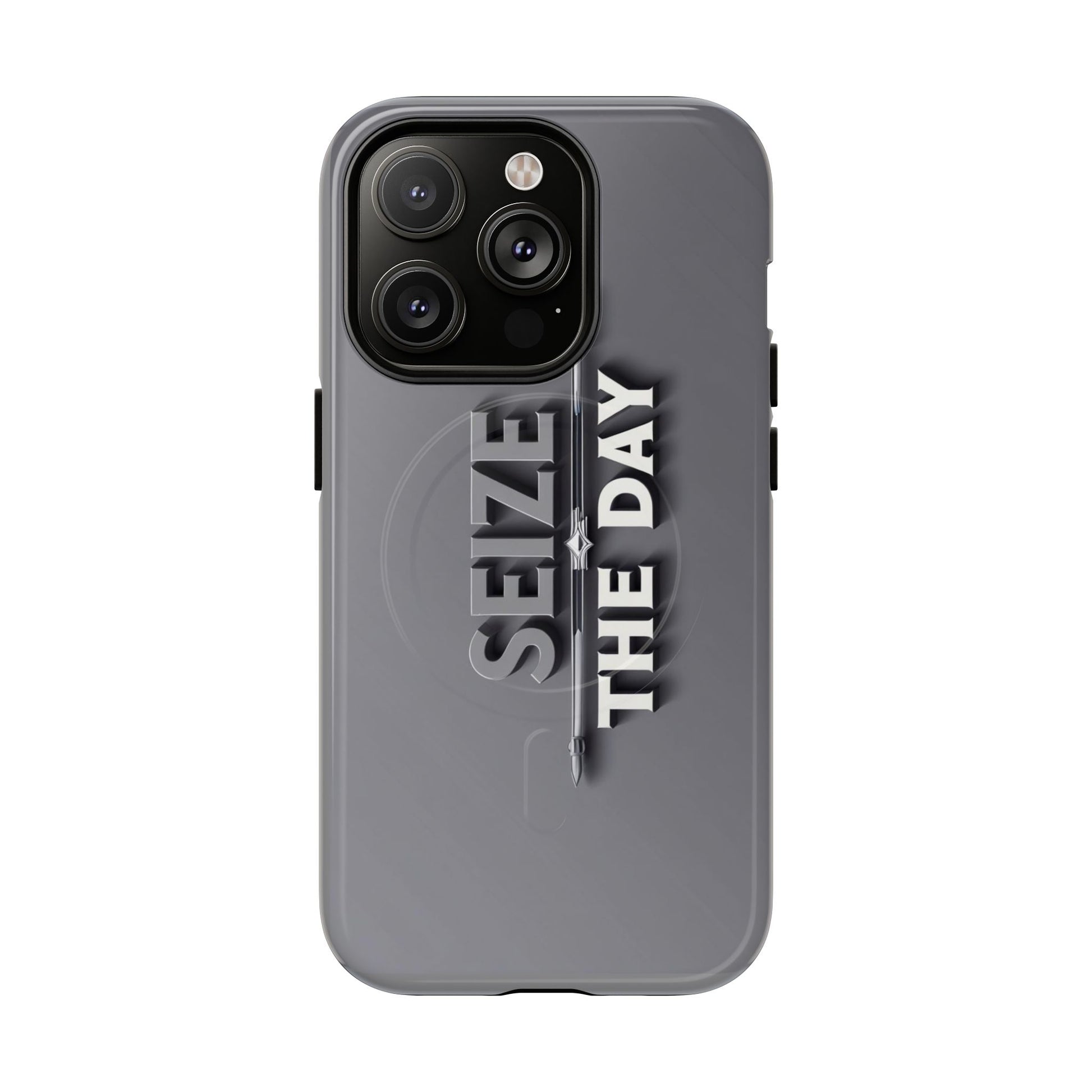 Tough Magnetic Phone Case, Seize the Day, Inspirational Gift, Smartphone Protection, Modern Design, Unique Accessory