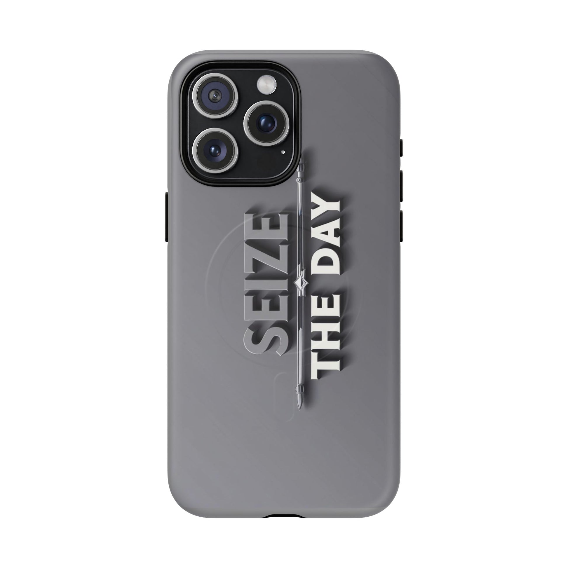 Tough Magnetic Phone Case, Seize the Day, Inspirational Gift, Smartphone Protection, Modern Design, Unique Accessory