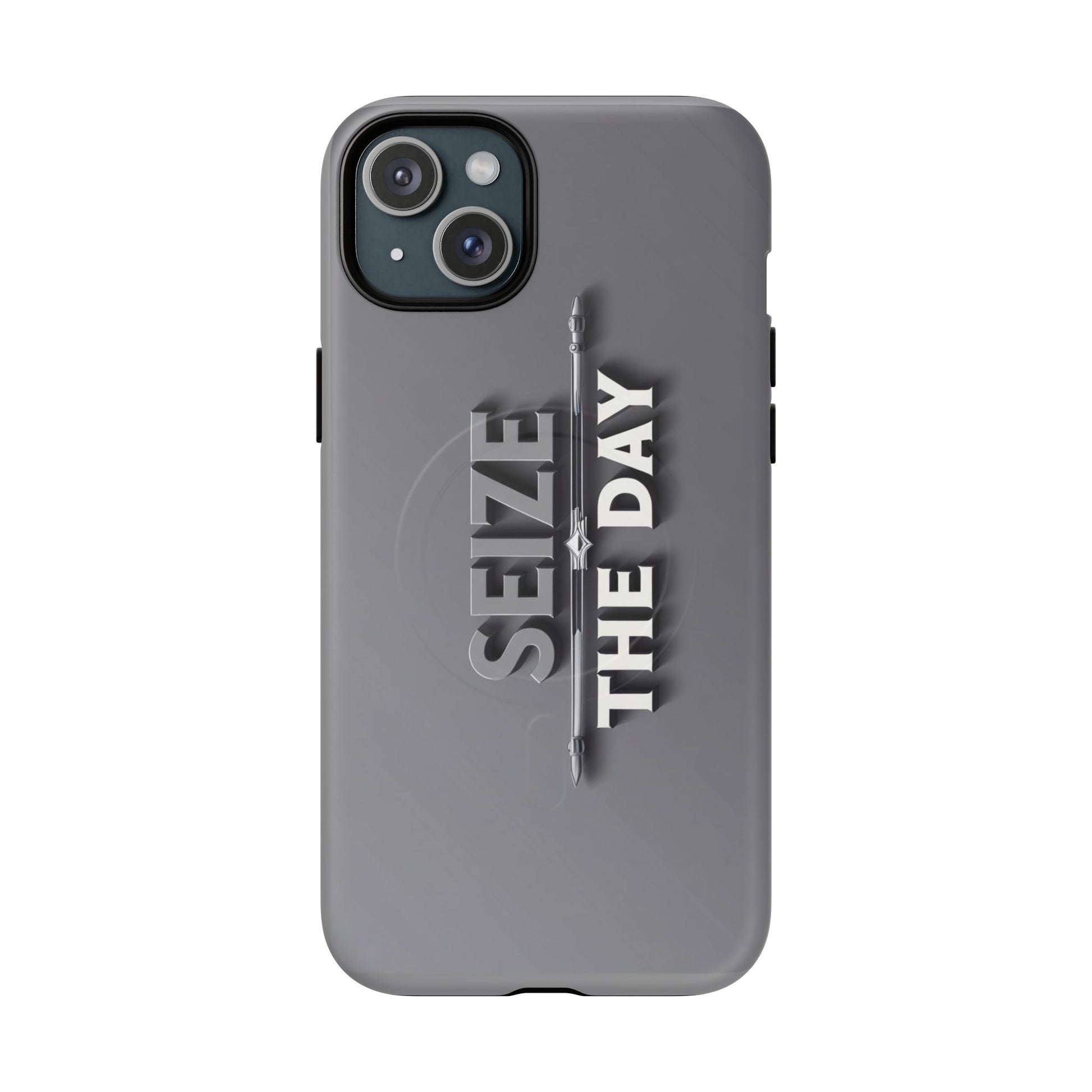 Tough Magnetic Phone Case, Seize the Day, Inspirational Gift, Smartphone Protection, Modern Design, Unique Accessory