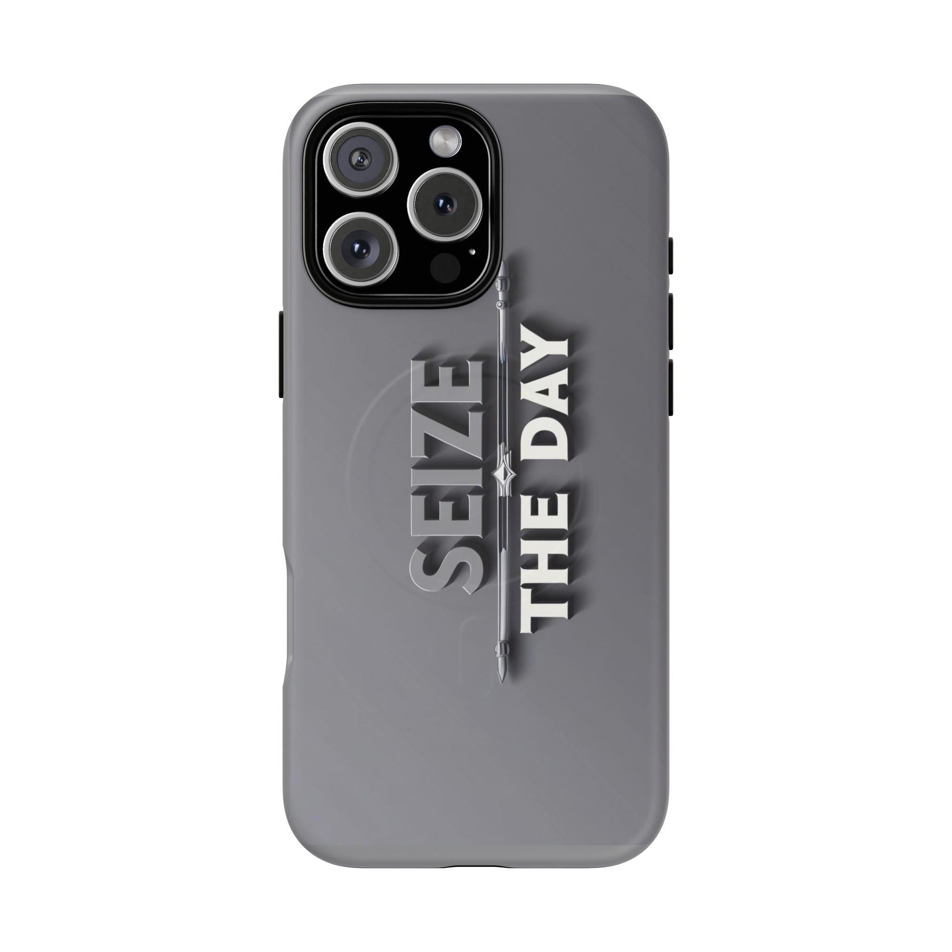 Tough Magnetic Phone Case, Seize the Day, Inspirational Gift, Smartphone Protection, Modern Design, Unique Accessory