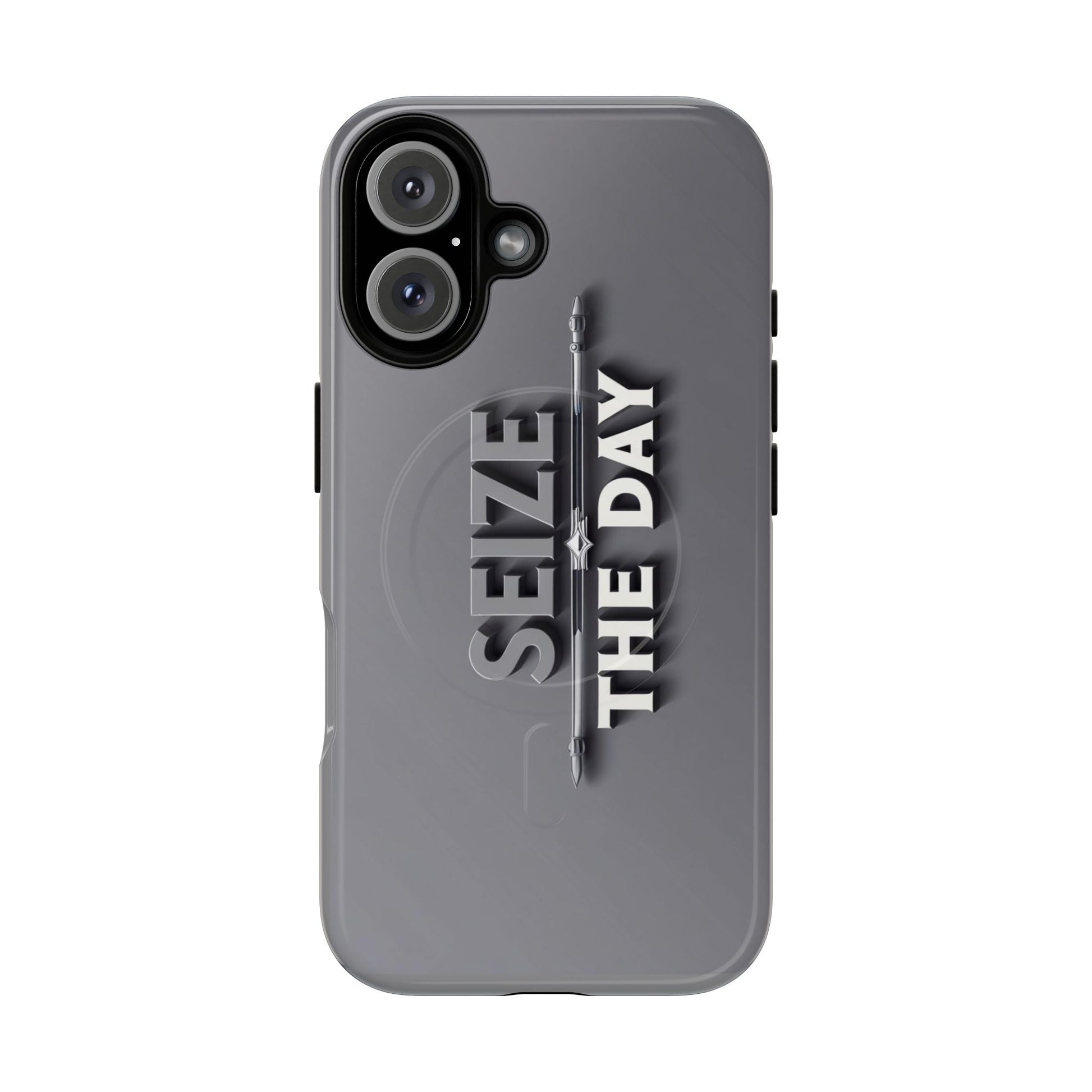 Tough Magnetic Phone Case, Seize the Day, Inspirational Gift, Smartphone Protection, Modern Design, Unique Accessory