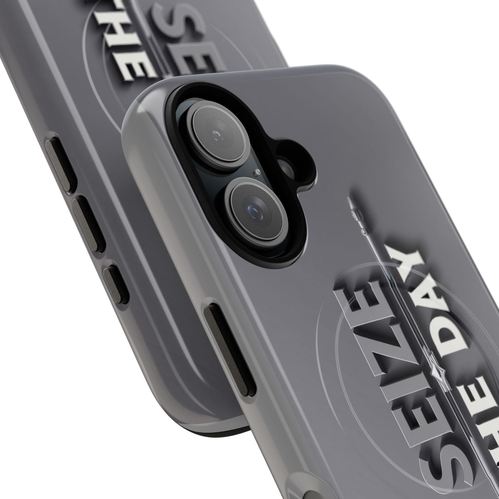Tough Magnetic Phone Case, Seize the Day, Inspirational Gift, Smartphone Protection, Modern Design, Unique Accessory