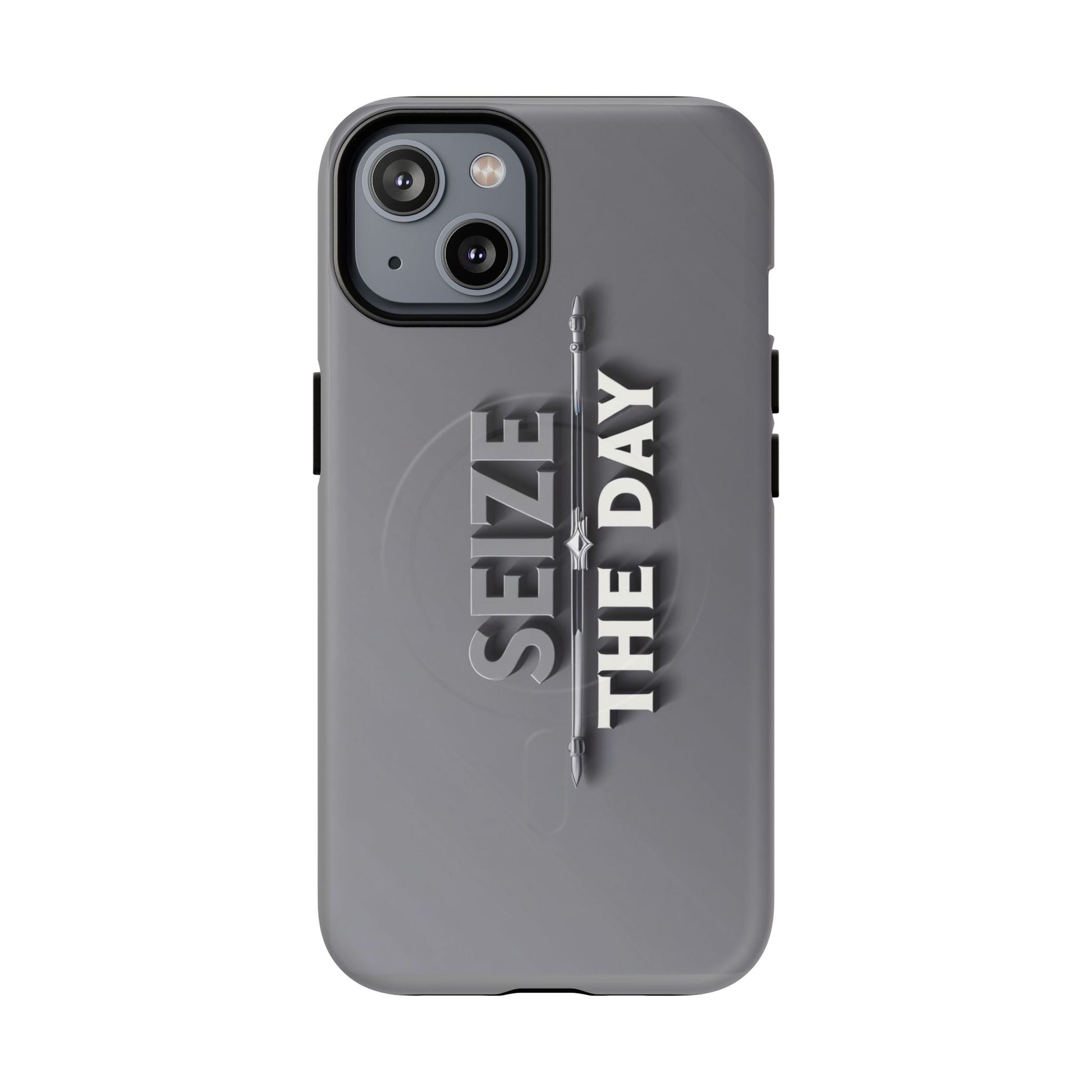 Tough Magnetic Phone Case, Seize the Day, Inspirational Gift, Smartphone Protection, Modern Design, Unique Accessory