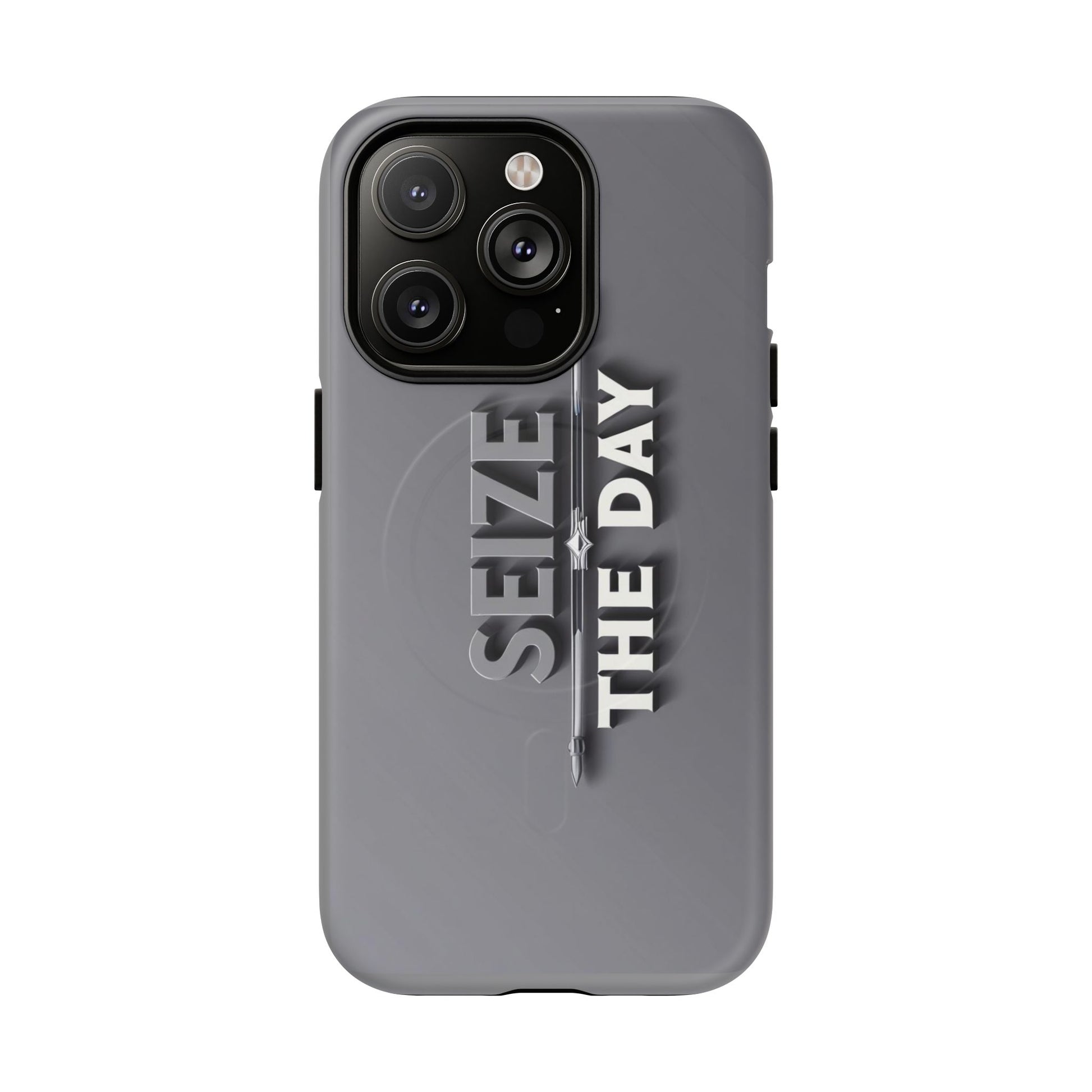 Tough Magnetic Phone Case, Seize the Day, Inspirational Gift, Smartphone Protection, Modern Design, Unique Accessory