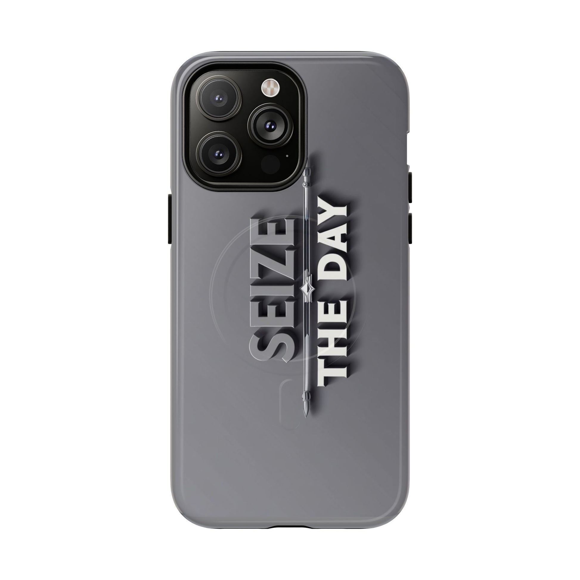 Tough Magnetic Phone Case, Seize the Day, Inspirational Gift, Smartphone Protection, Modern Design, Unique Accessory