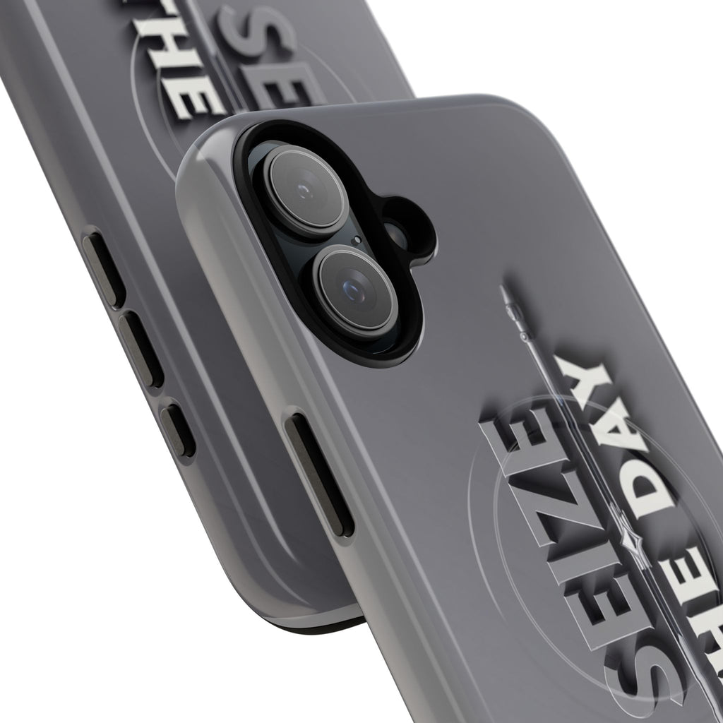 Tough Magnetic Phone Case, Seize the Day, Inspirational Gift, Smartphone Protection, Modern Design, Unique Accessory