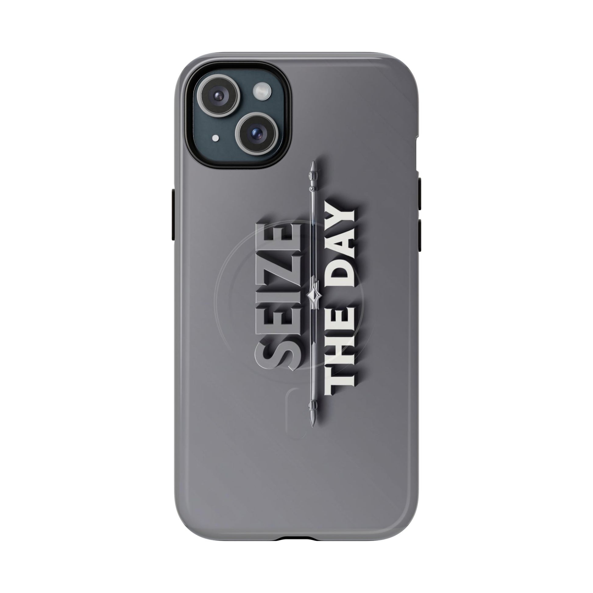 Tough Magnetic Phone Case, Seize the Day, Inspirational Gift, Smartphone Protection, Modern Design, Unique Accessory
