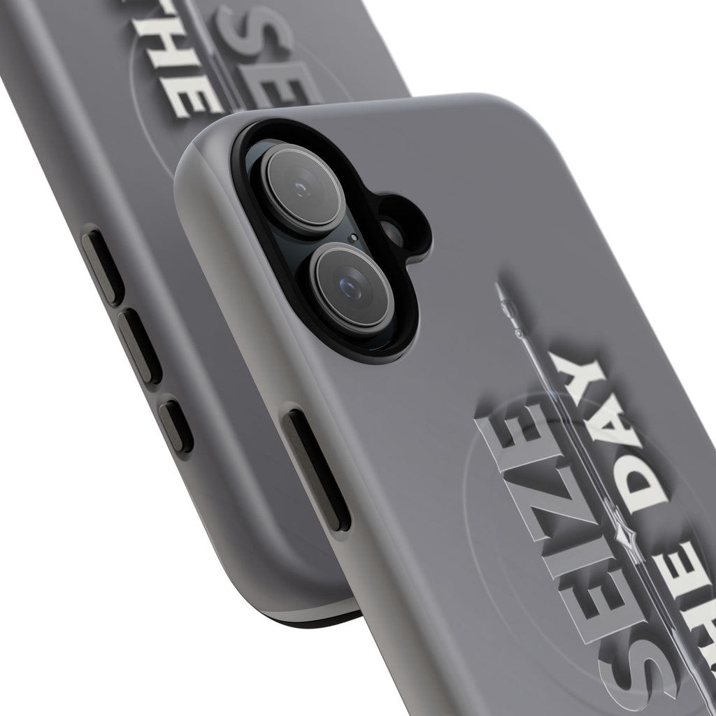 Tough Magnetic Phone Case, Seize the Day, Inspirational Gift, Smartphone Protection, Modern Design, Unique Accessory