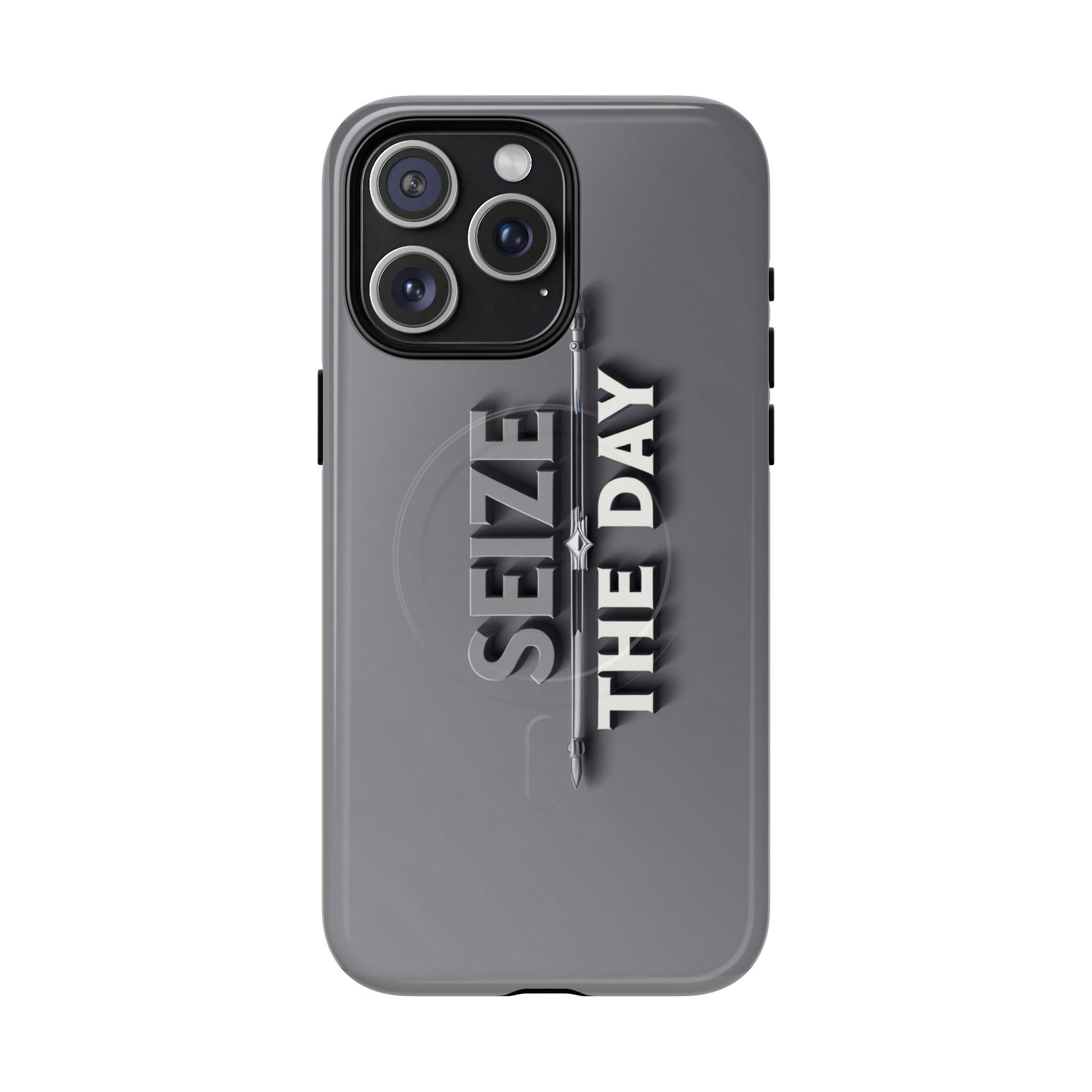 Tough Magnetic Phone Case, Seize the Day, Inspirational Gift, Smartphone Protection, Modern Design, Unique Accessory